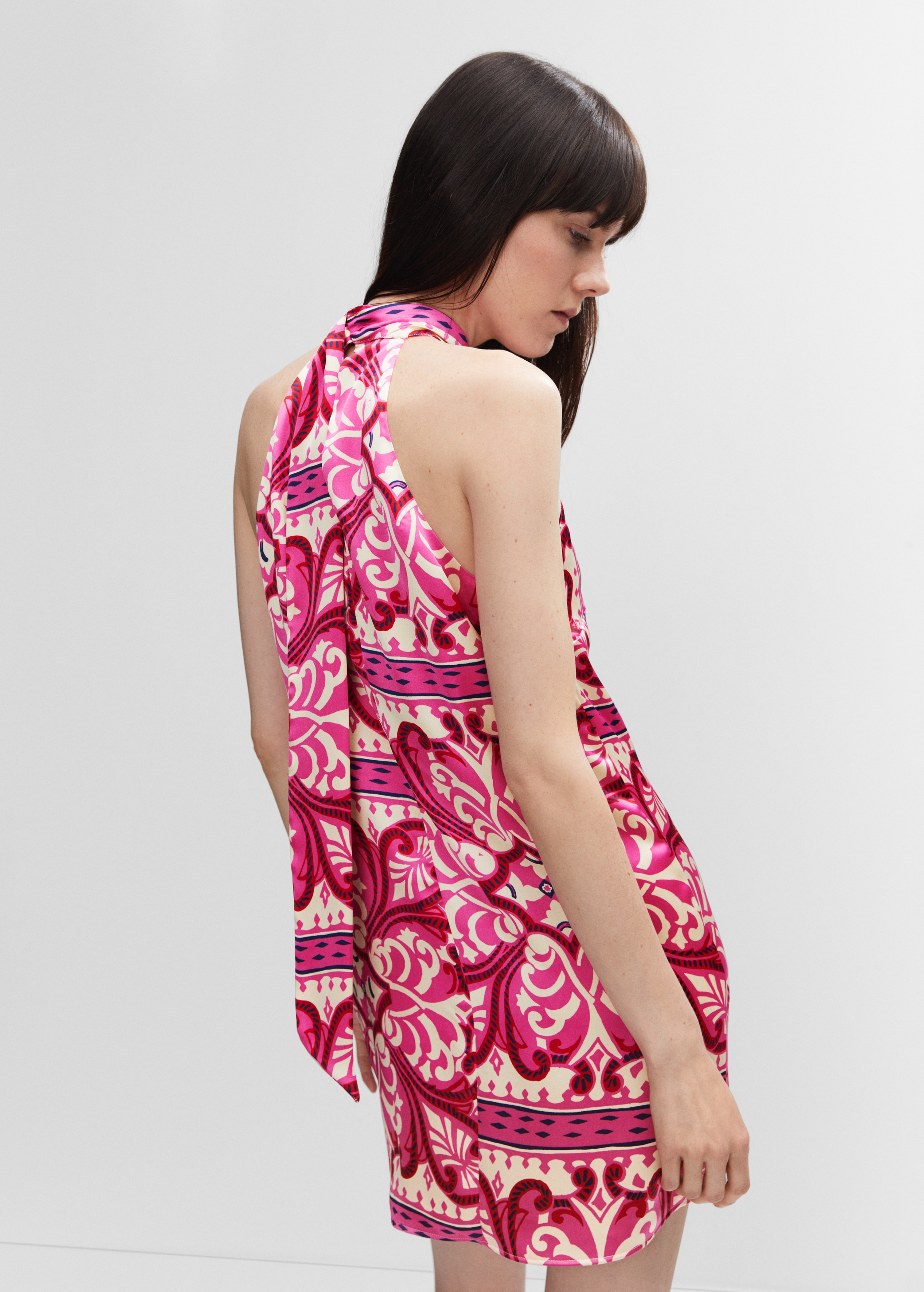 Printed halter gown - Reverse of the article