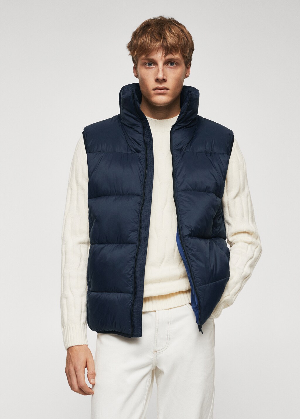 Water-repellent quilted gilet - Medium plane