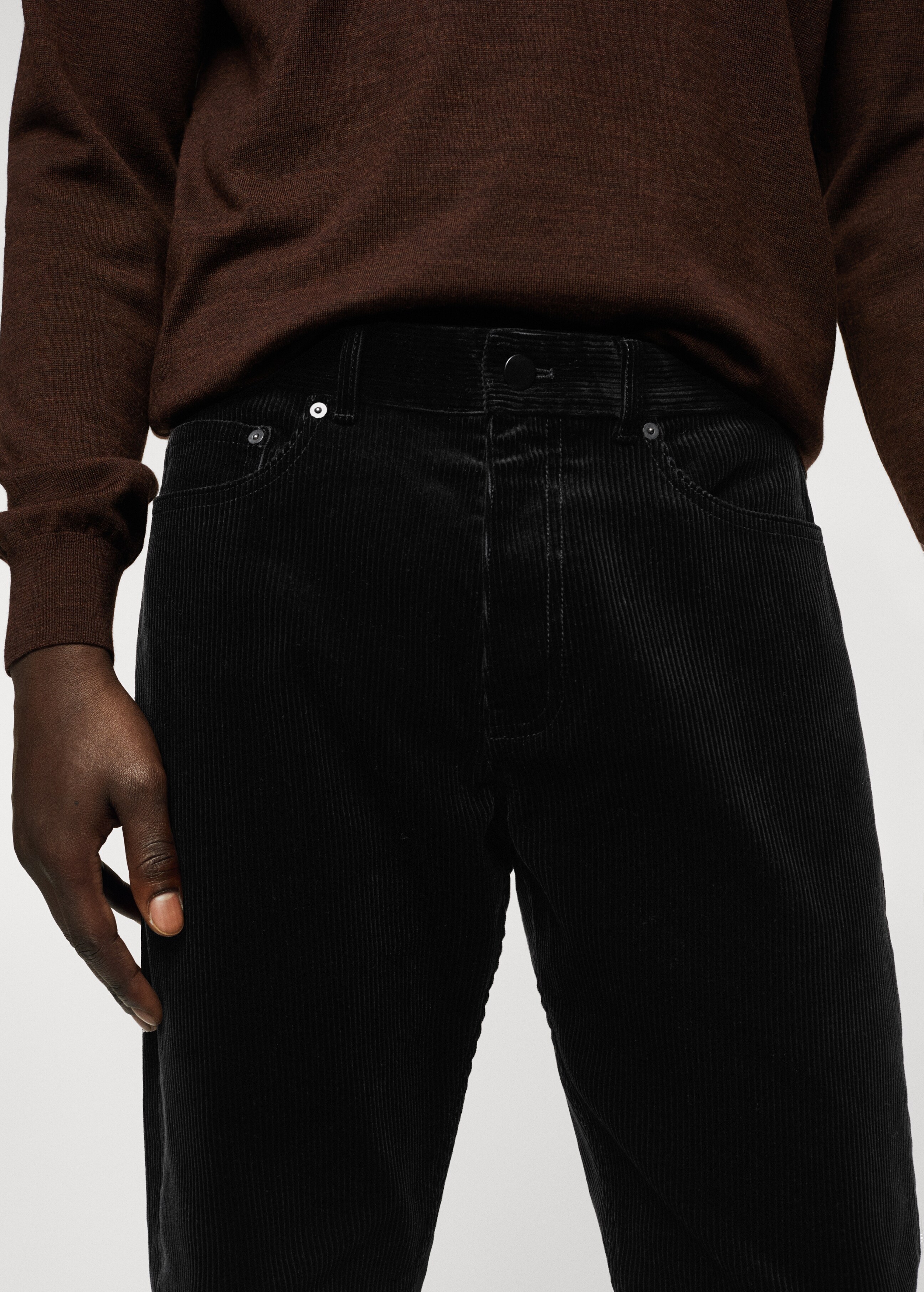 Slim fit corduroy trousers - Details of the article 1
