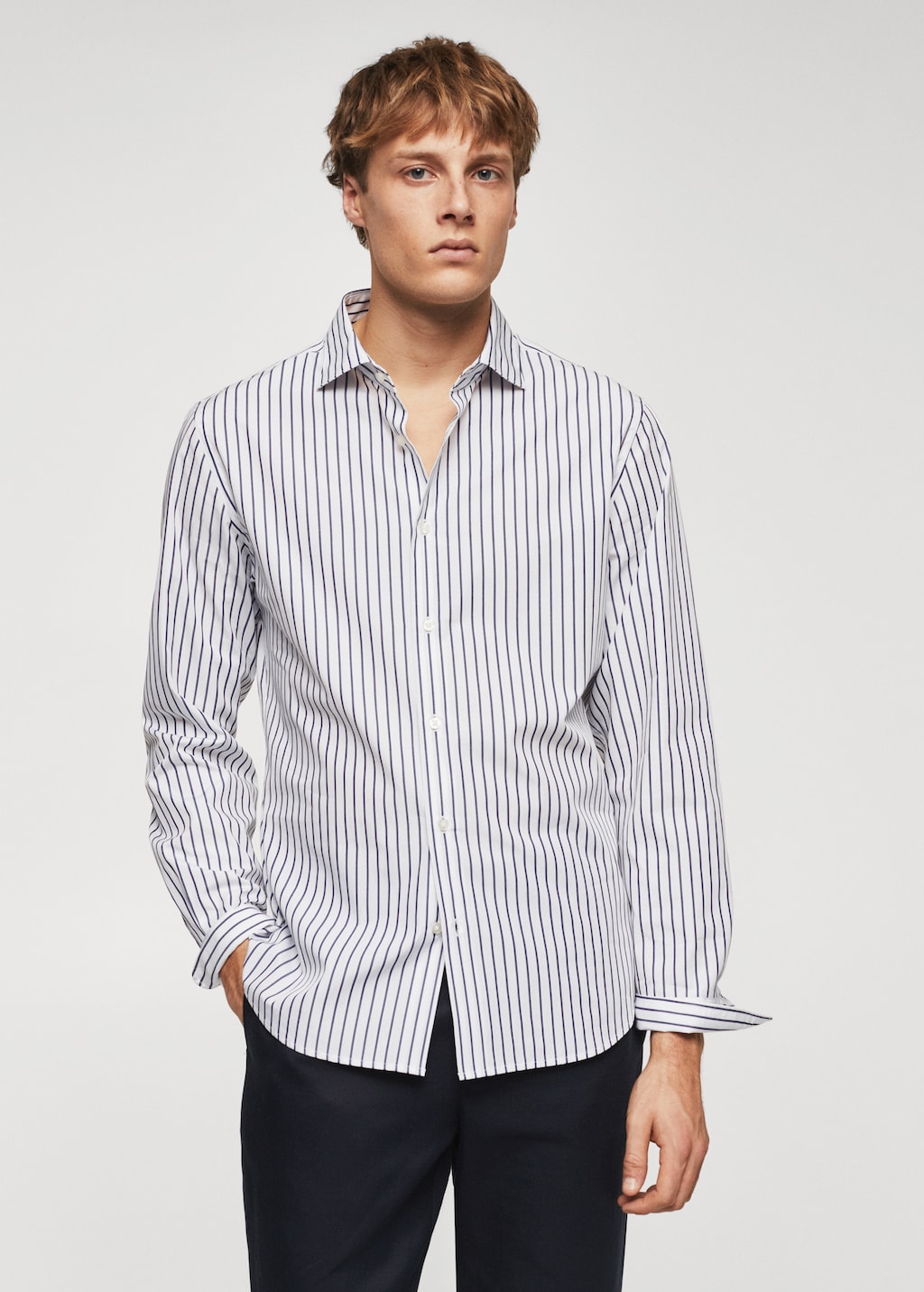 Camisa slim fit ratlles - Pla mig