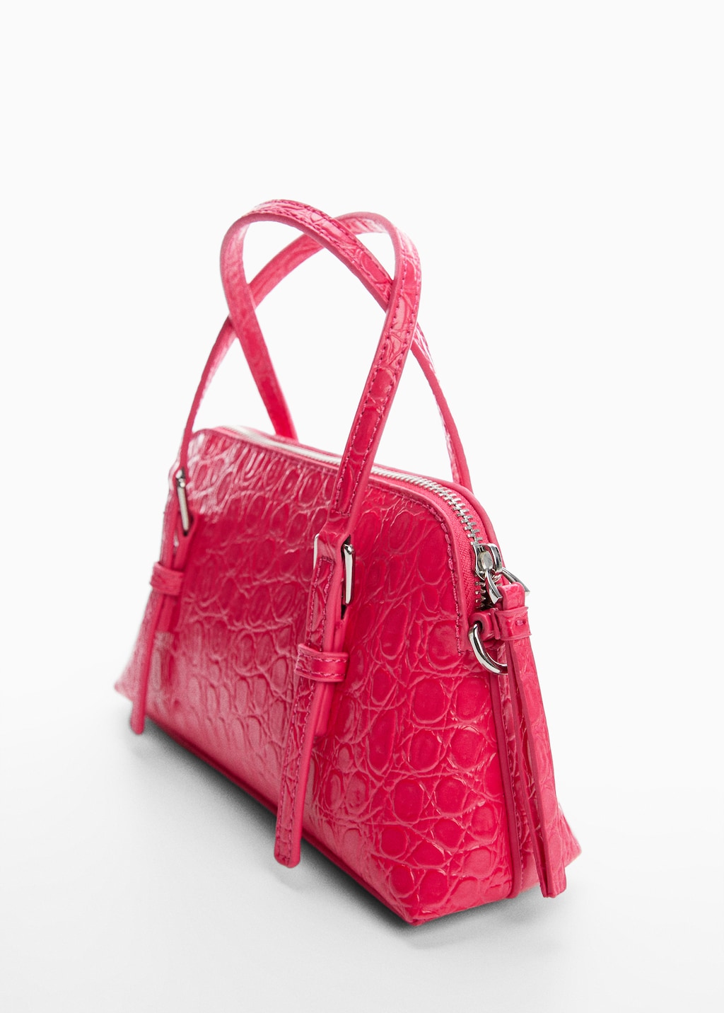 Crocodile-effect double handle bag - Details of the article 1