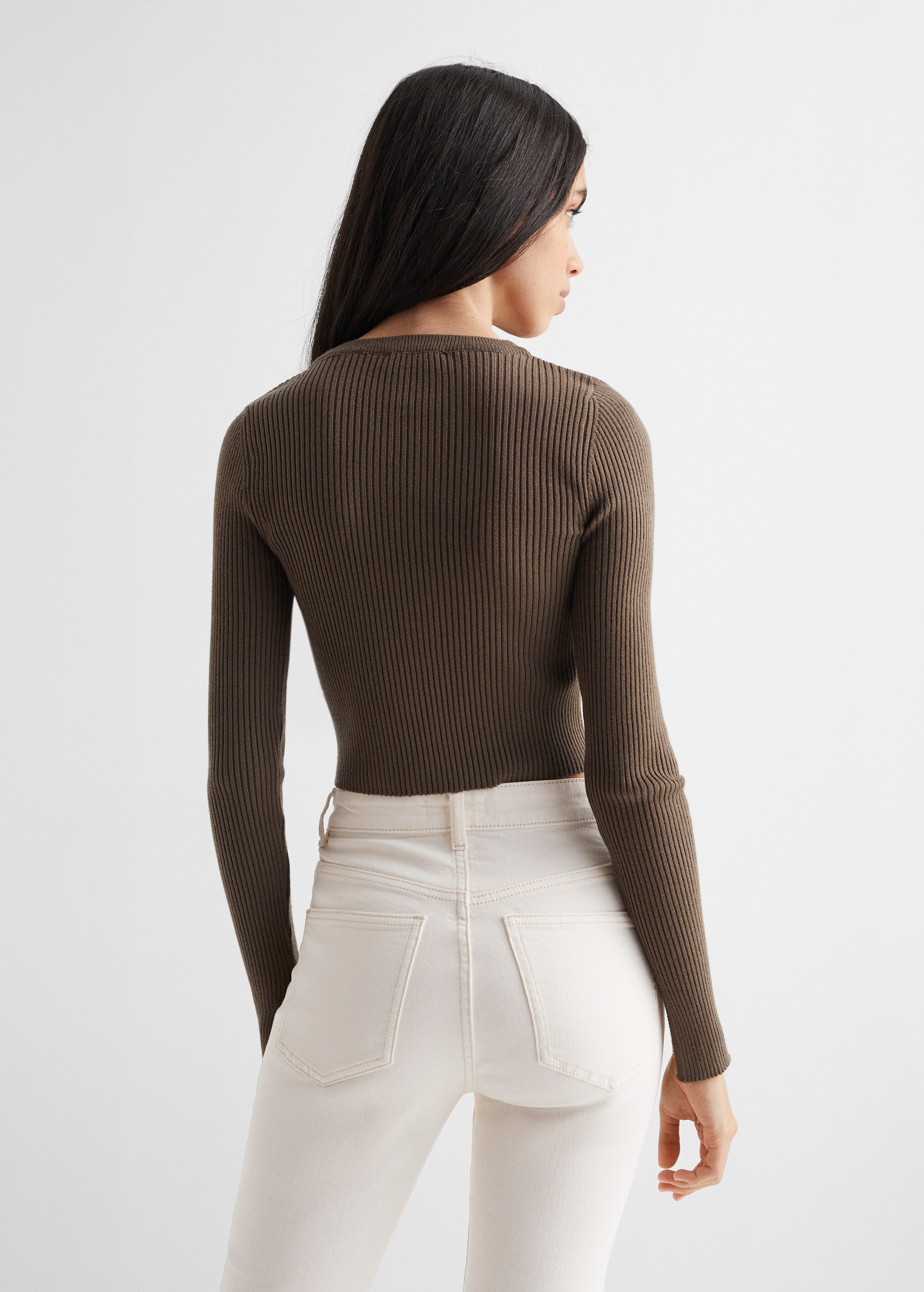 Cropped ribbed sweater - Reverse of the article