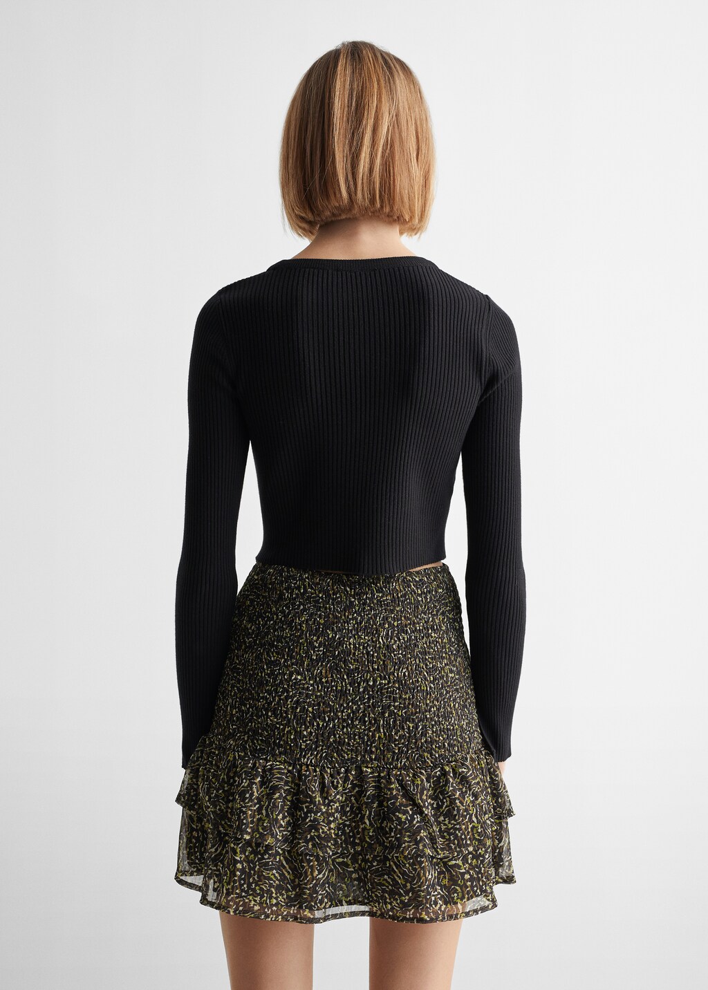 Cropped ribbed sweater - Reverse of the article