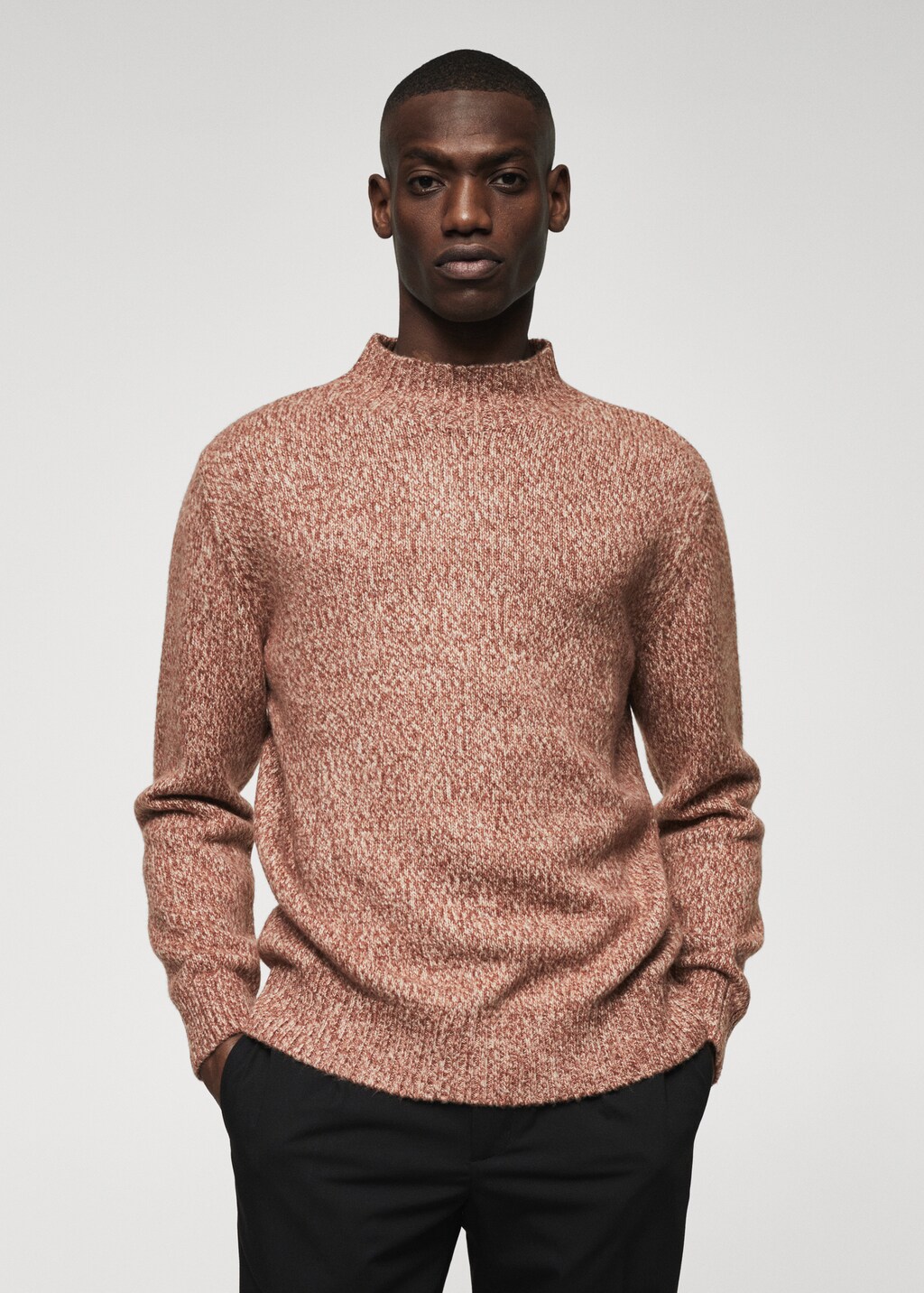 Flecked high collar sweater - Medium plane