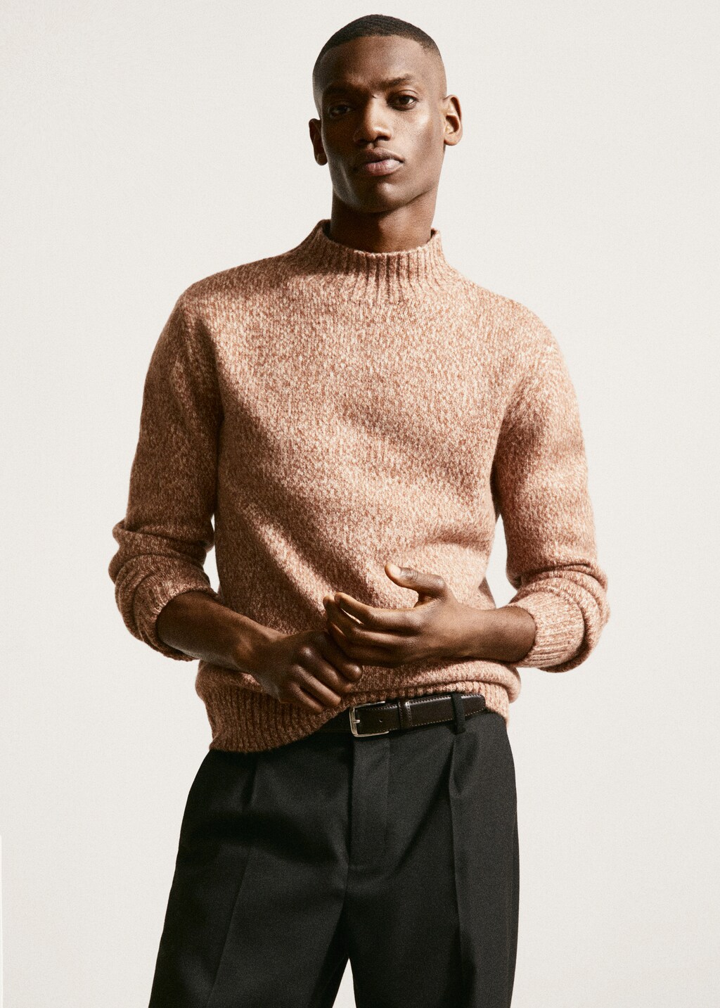 Flecked high collar sweater - Details of the article 5