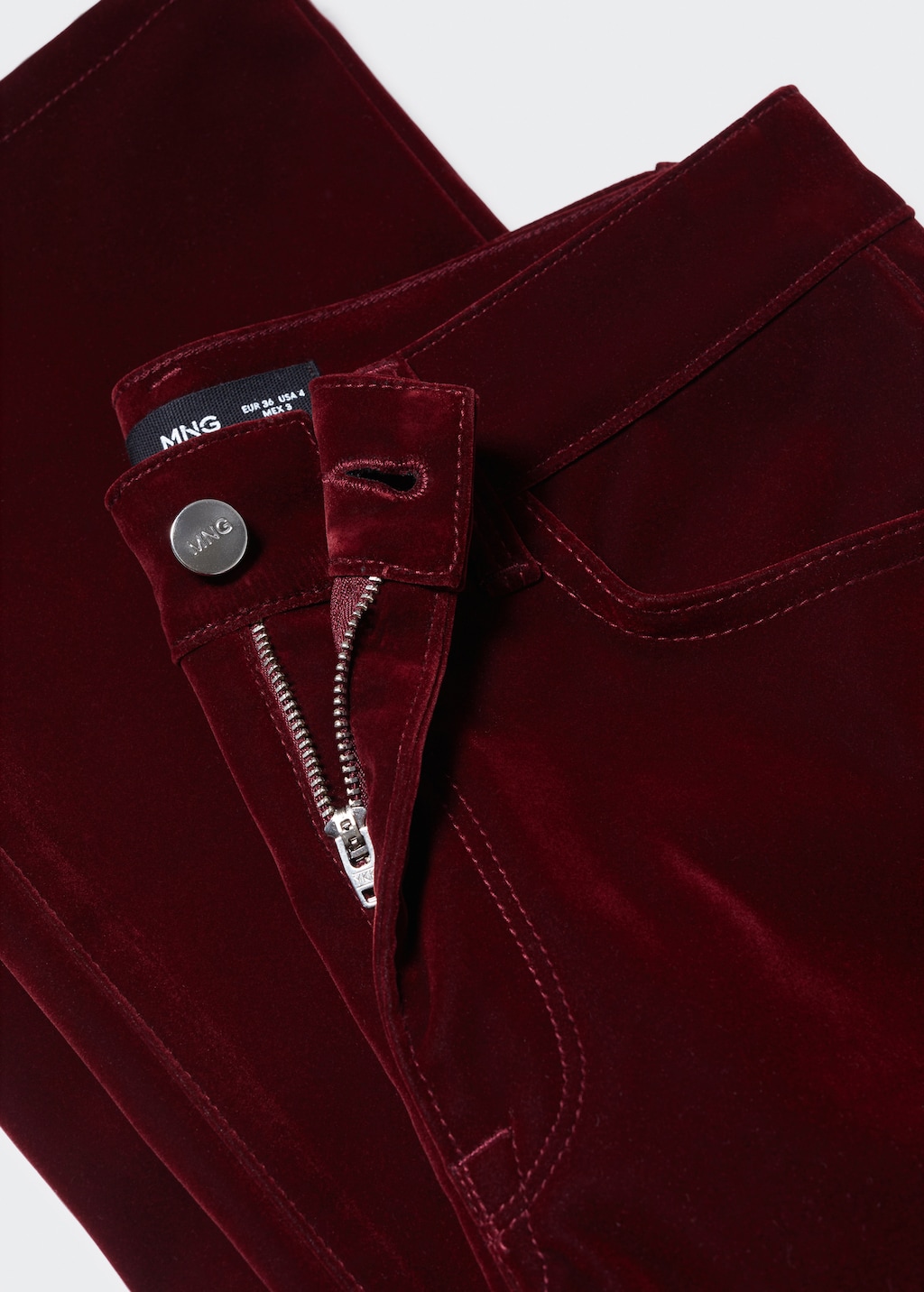 Mid-rise velvet skinny jeans - Details of the article 8