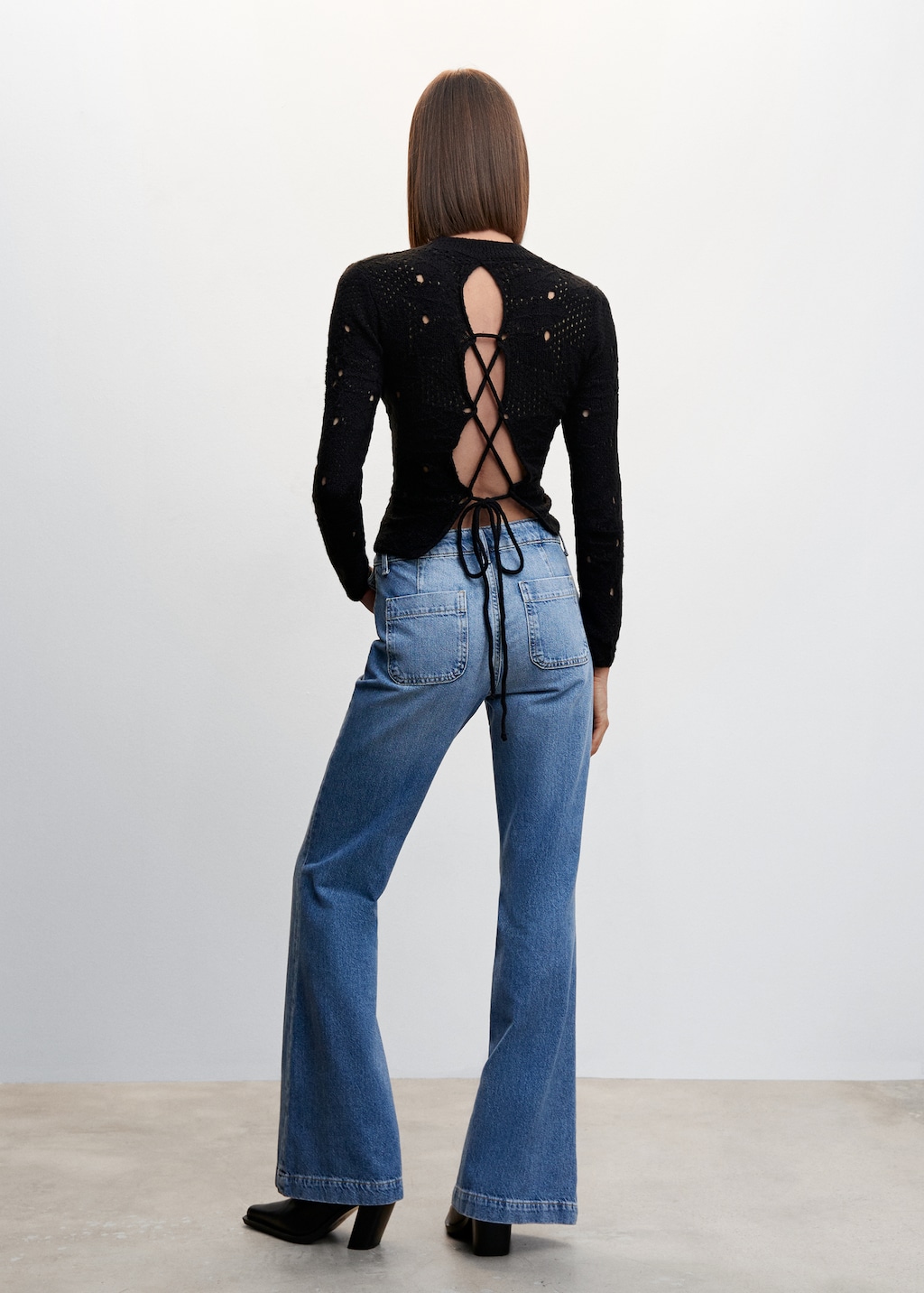 High-rise skinny jeans with seams - Reverse of the article