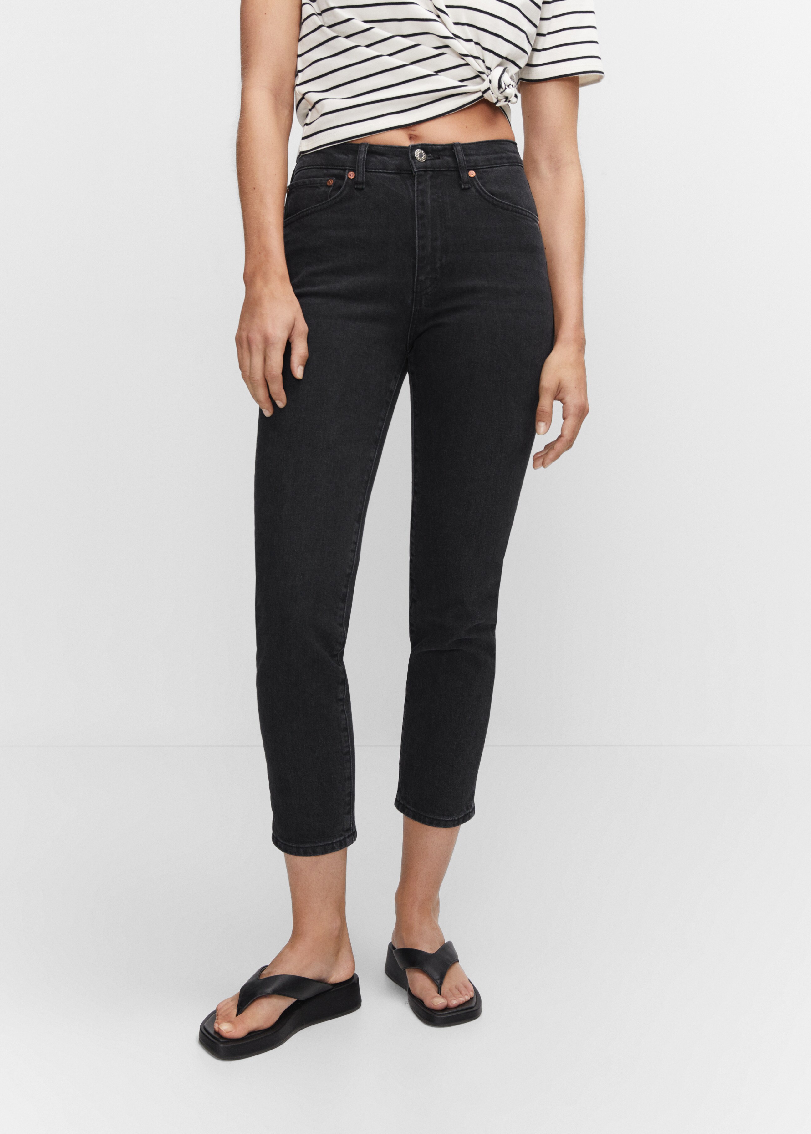Jeans slim cropped - Plano médio