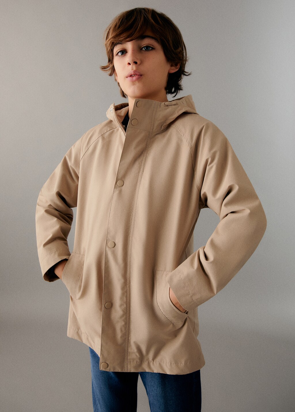 Hooded cotton parka - Medium plane