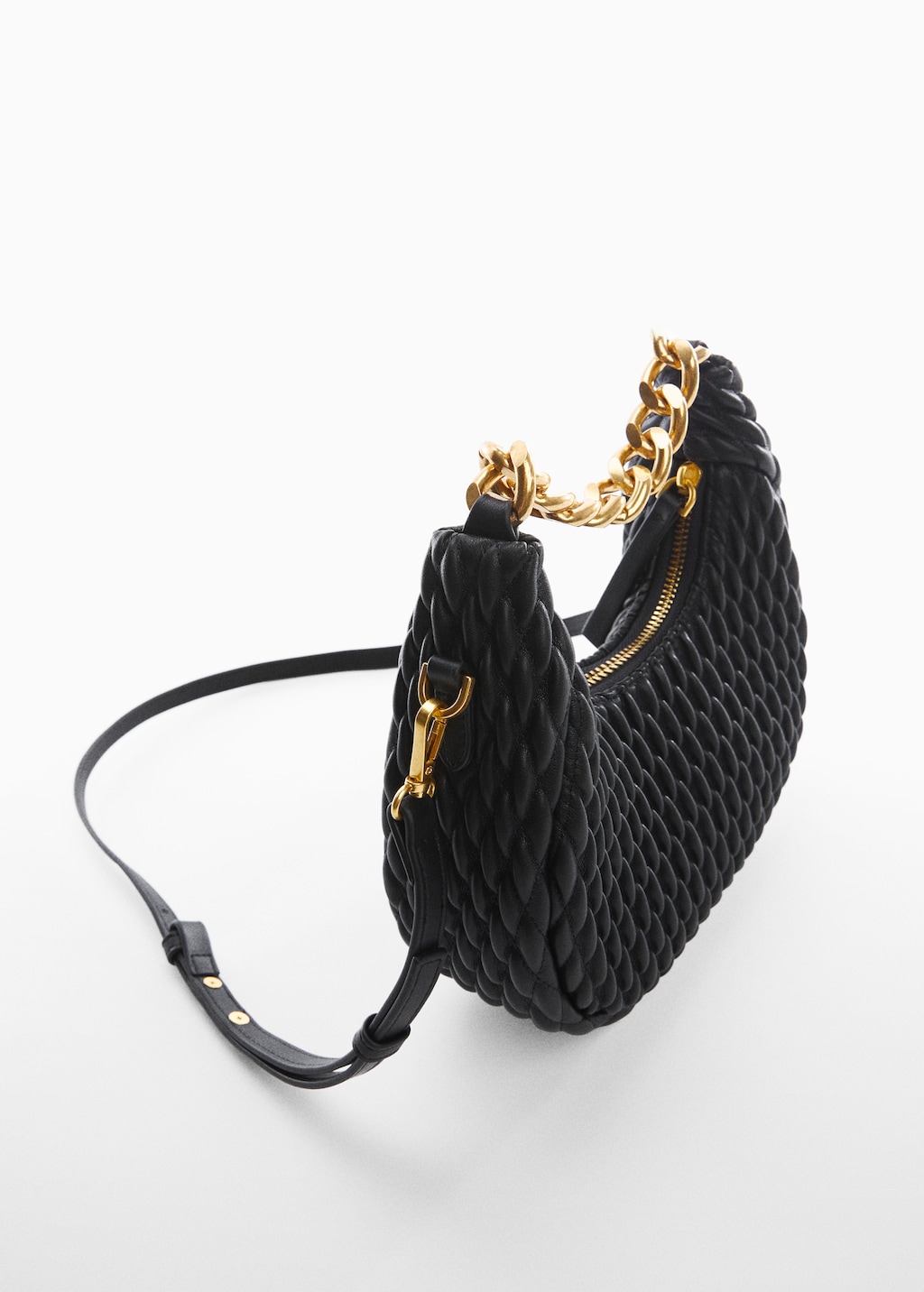 Textured chain bag - Medium plane