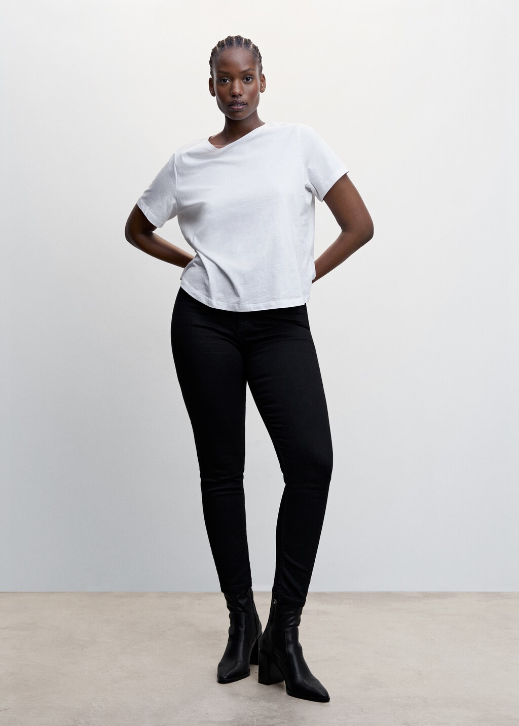 High-waist cotton-blend jeggings - Details of the article 3