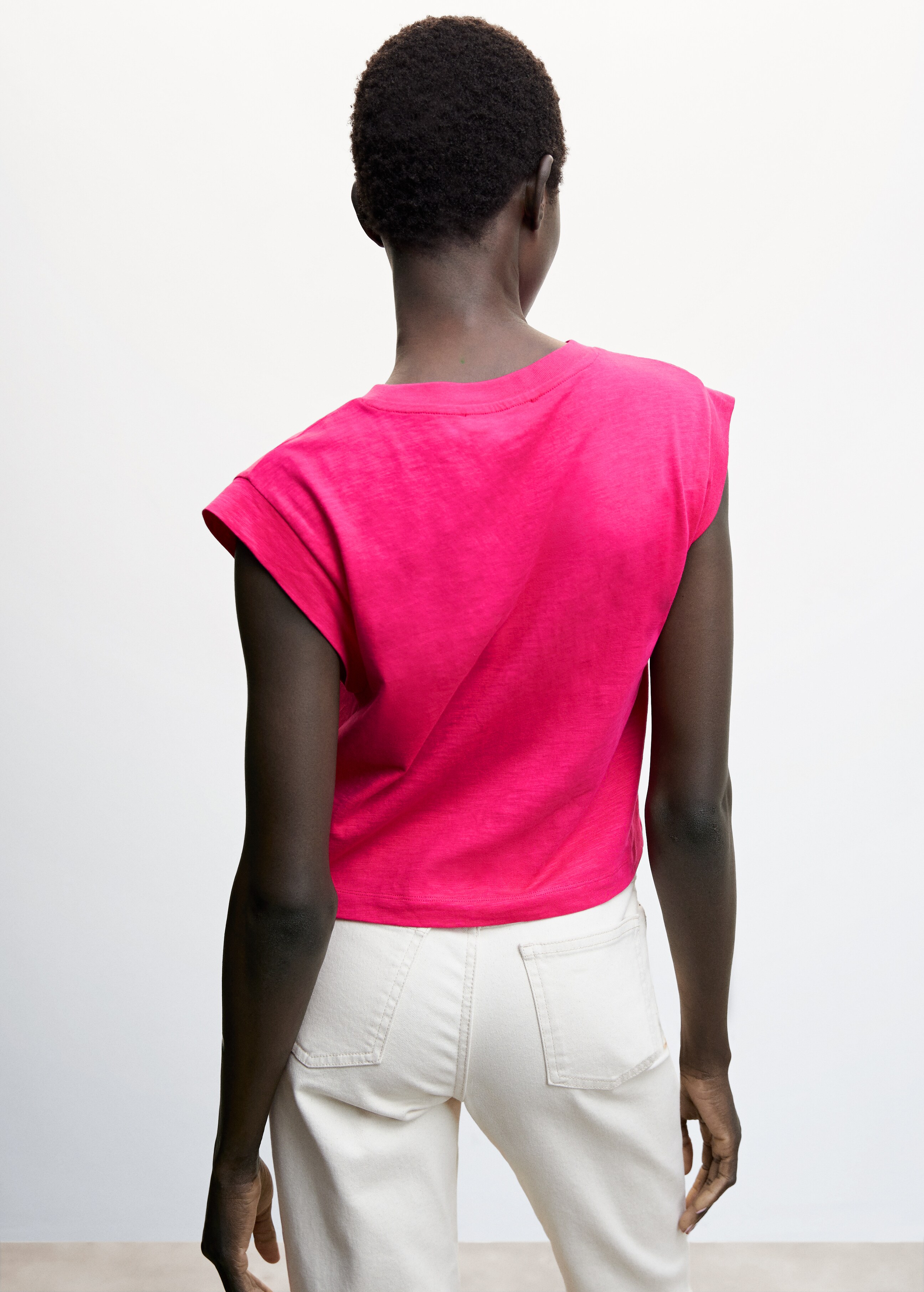 Cropped cotton T-shirt - Reverse of the article