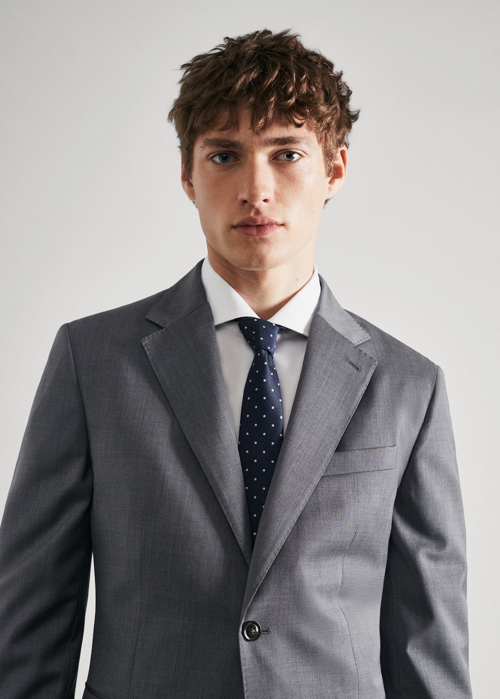 Slim fit virgin wool suit blazer - Details of the article 1