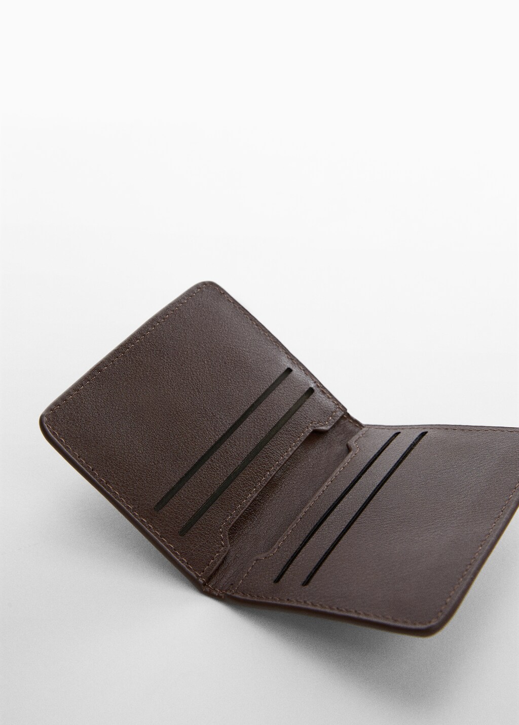 Anti-contactless leather card holder - Medium plane