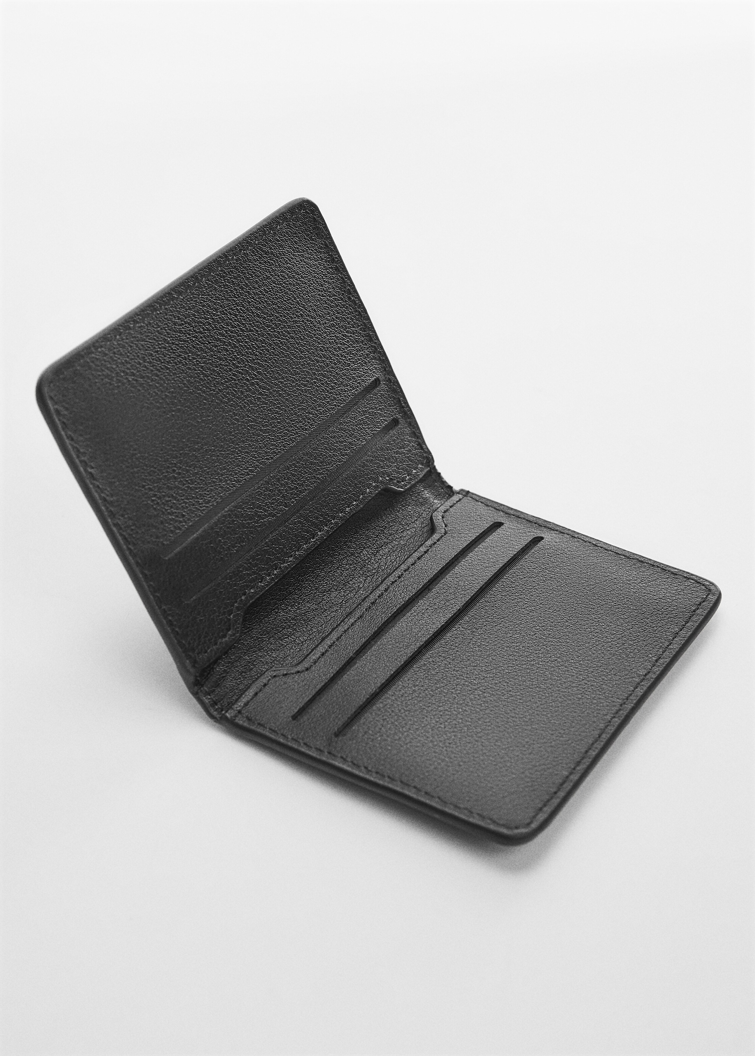 Anti-contactless leather card holder - Medium plane