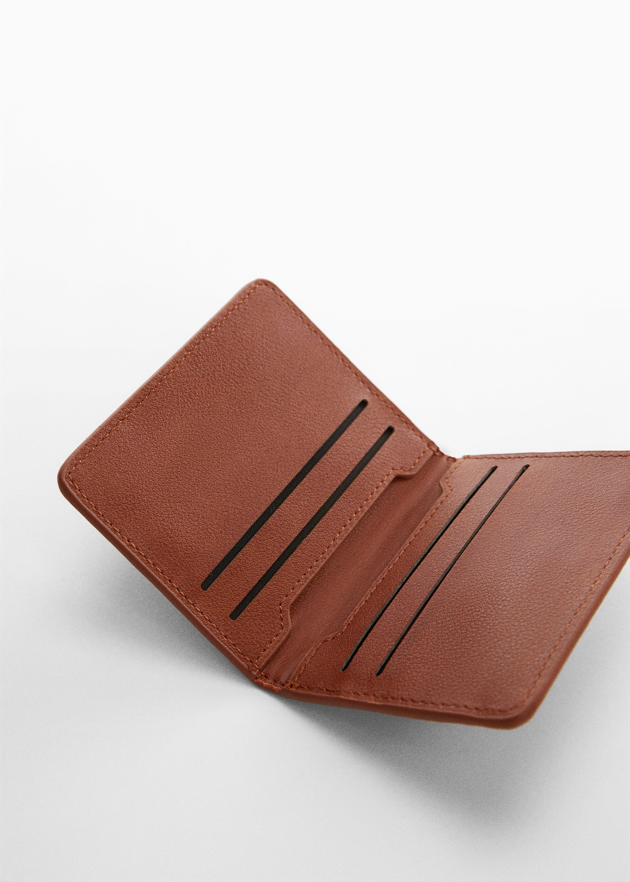 Anti-contactless leather card holder - Medium plane