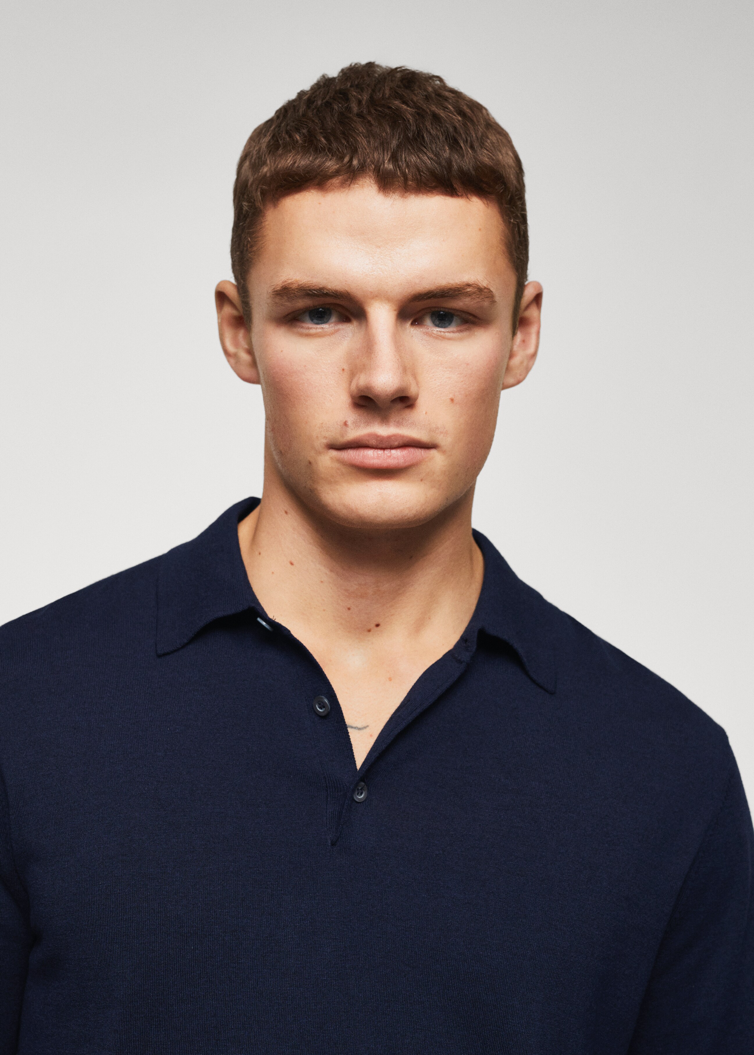 Silk modal knit polo - Reverse of the article