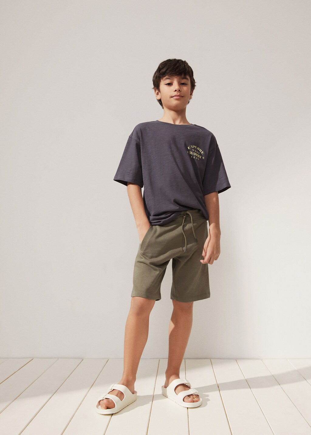 Jogger cotton Bermuda shorts - Details of the article 5