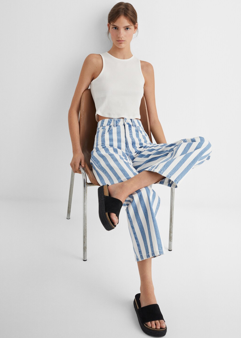 Straight striped jeans - Details of the article 2