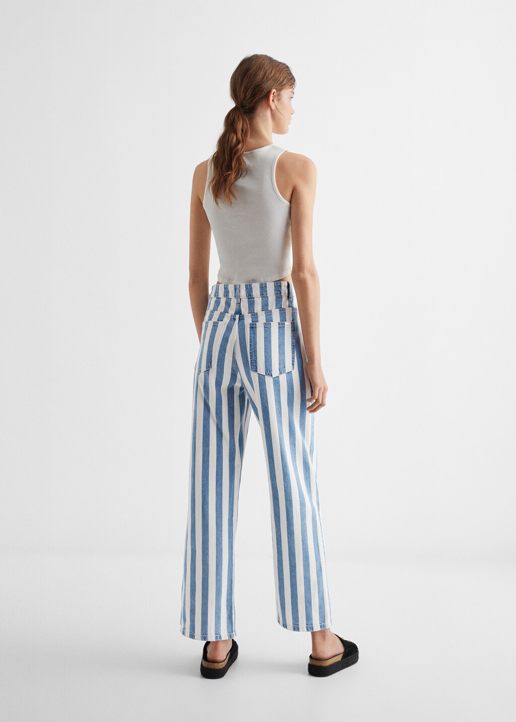 Straight striped jeans - Reverse of the article