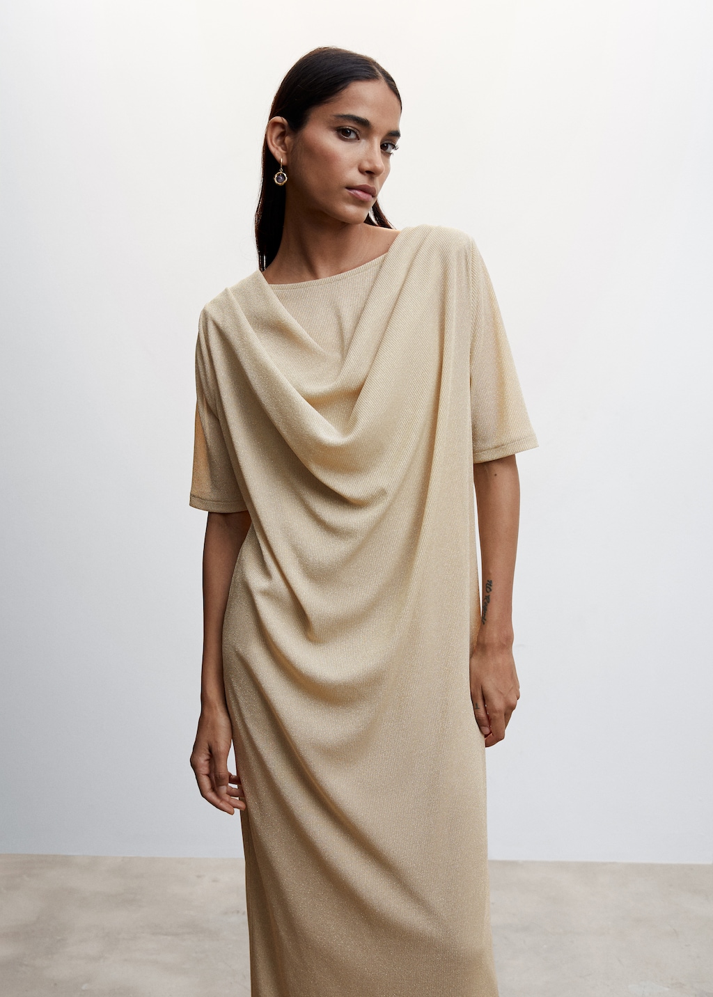 Draped lurex dress - Medium plane