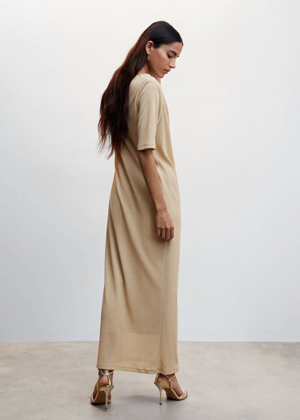 Draped lurex dress - Reverse of the article