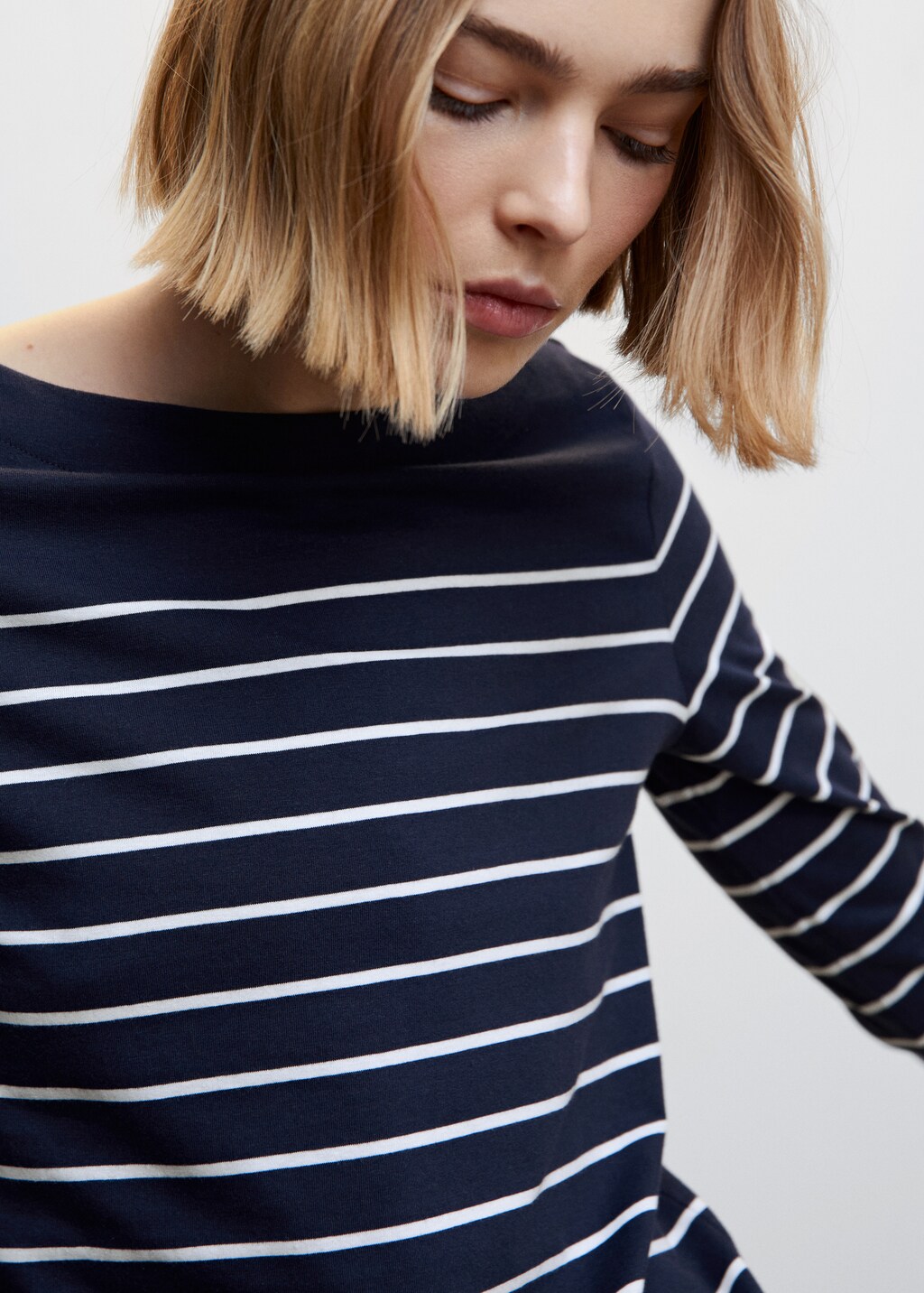 Striped cotton T-shirt - Details of the article 1