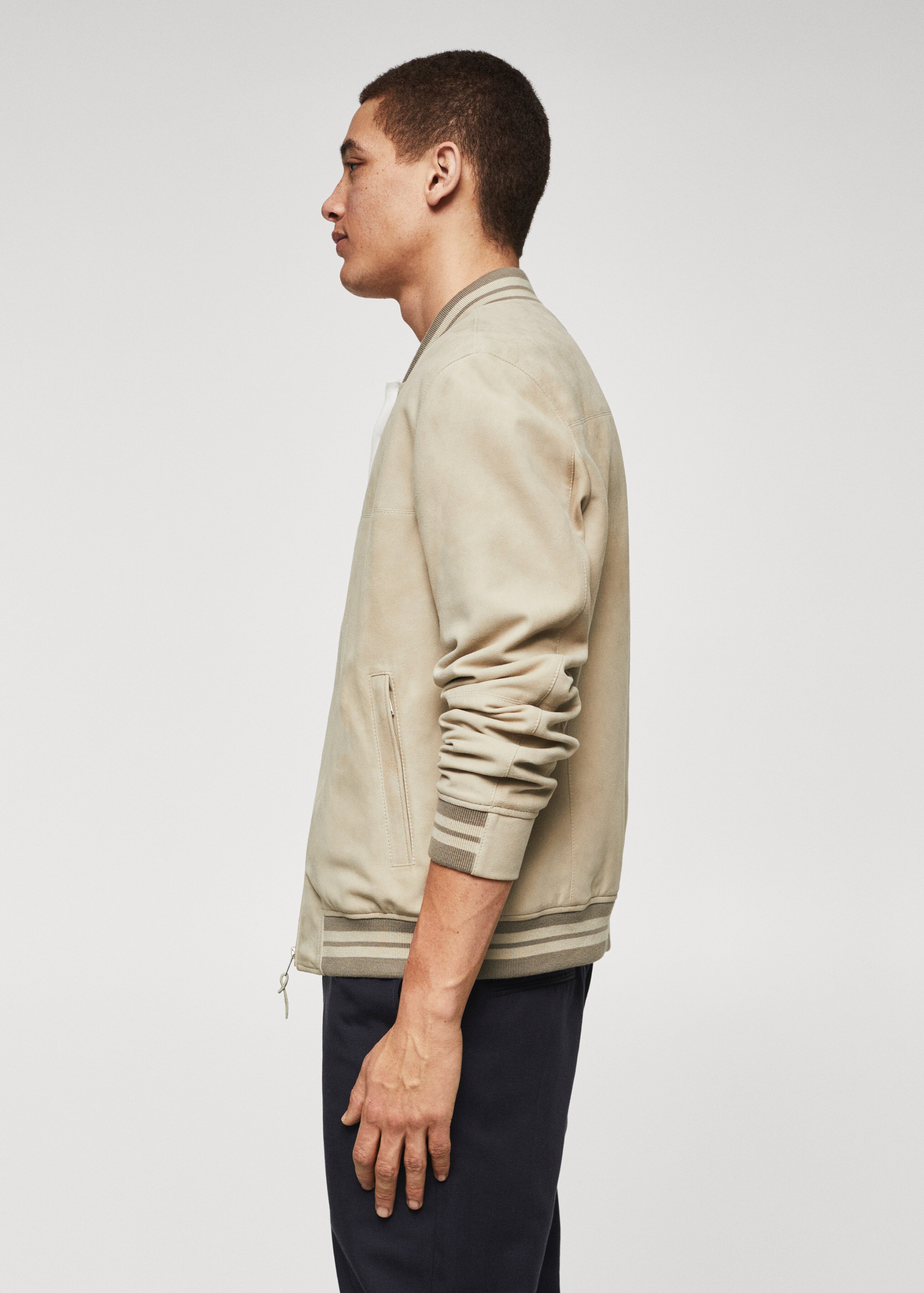 Suede leather bomber jacket - Details of the article 2