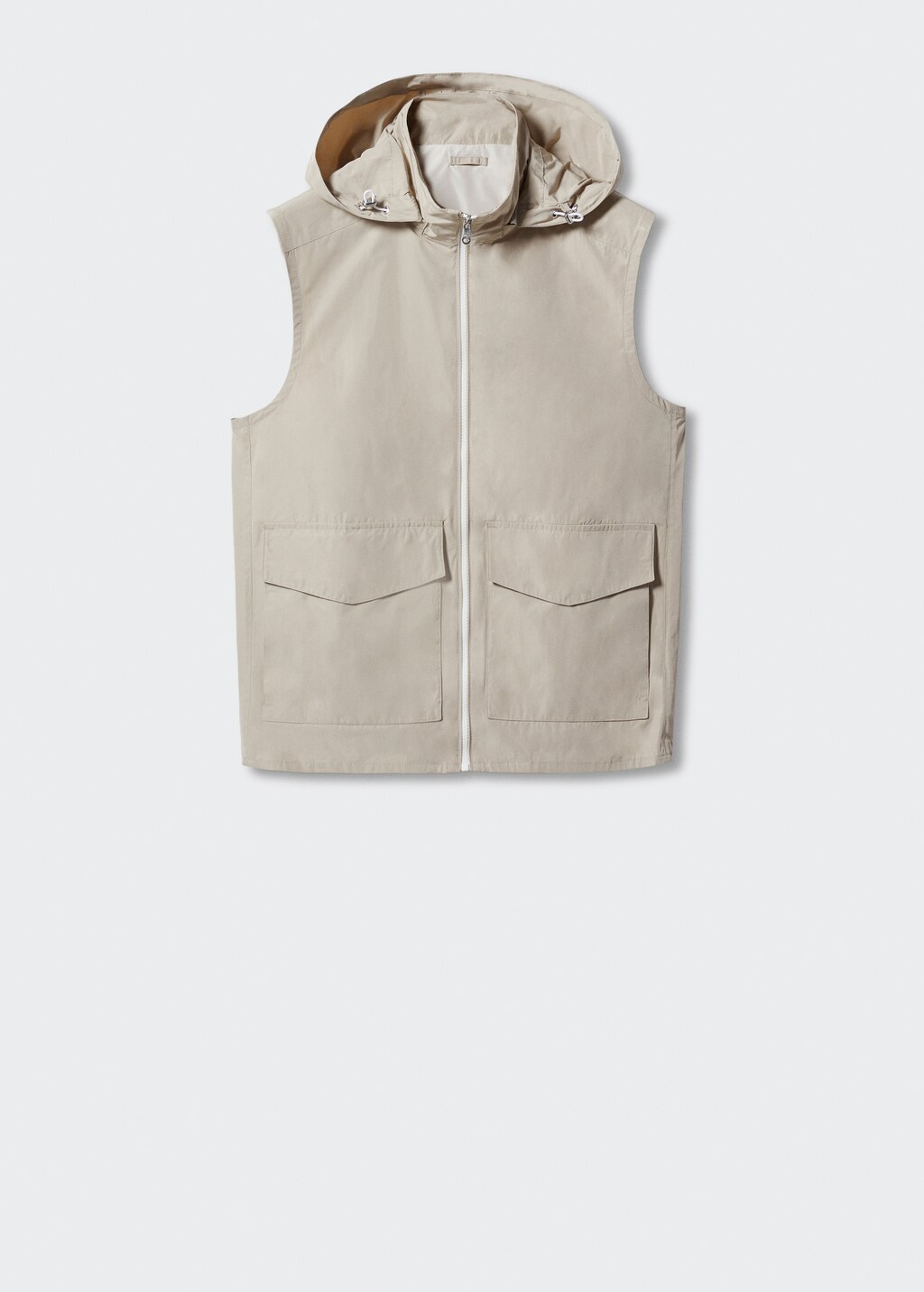 Water-repellent gilet with hood - Article without model