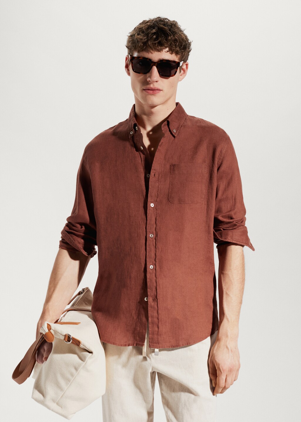 100% linen slim-fit shirt - Medium plane