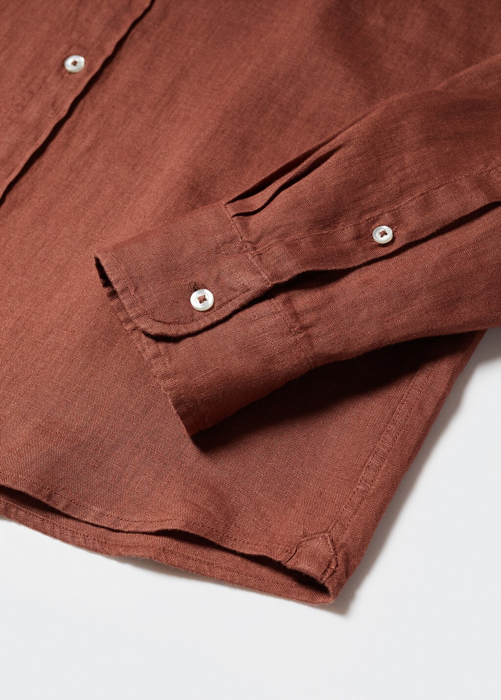 100% linen slim-fit shirt - Details of the article 8