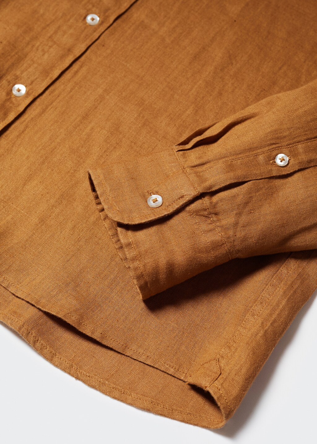 100% linen slim-fit shirt - Details of the article 8