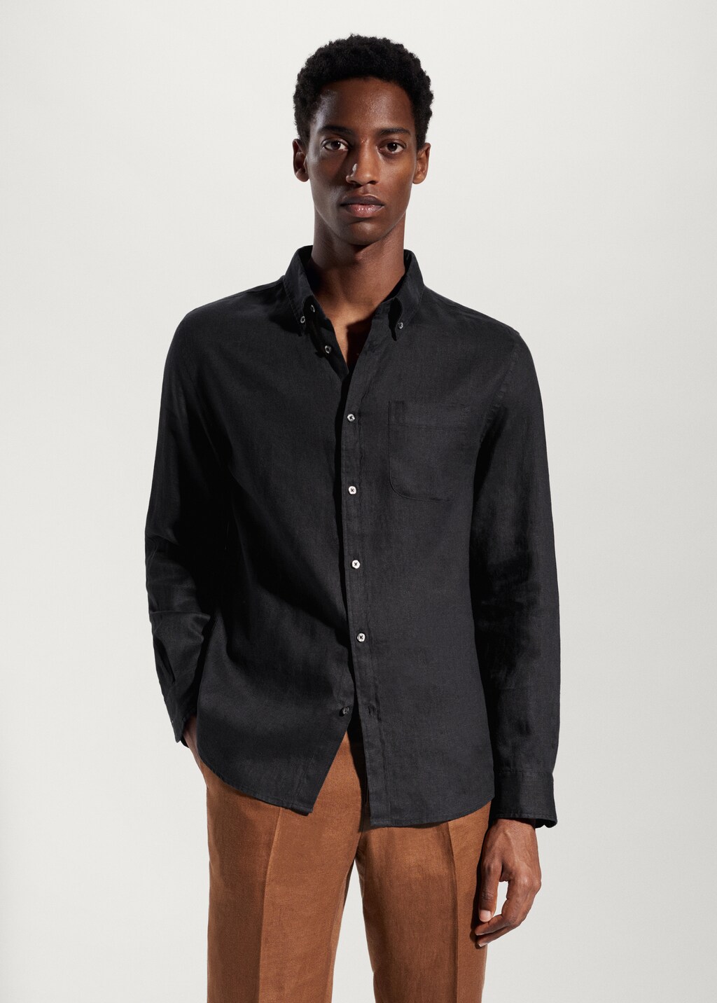 100% linen slim-fit shirt - Medium plane