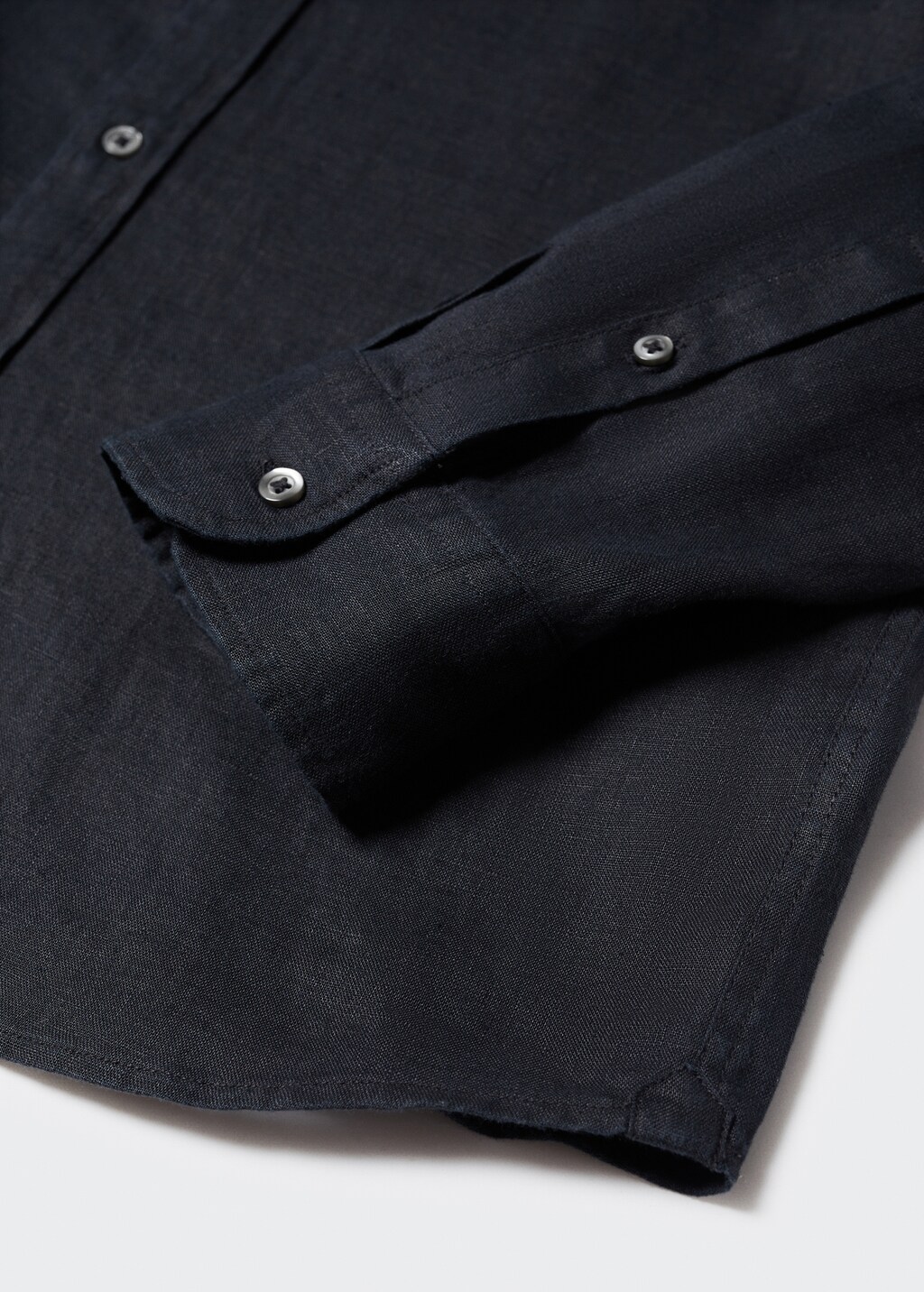 100% linen slim-fit shirt - Details of the article 8