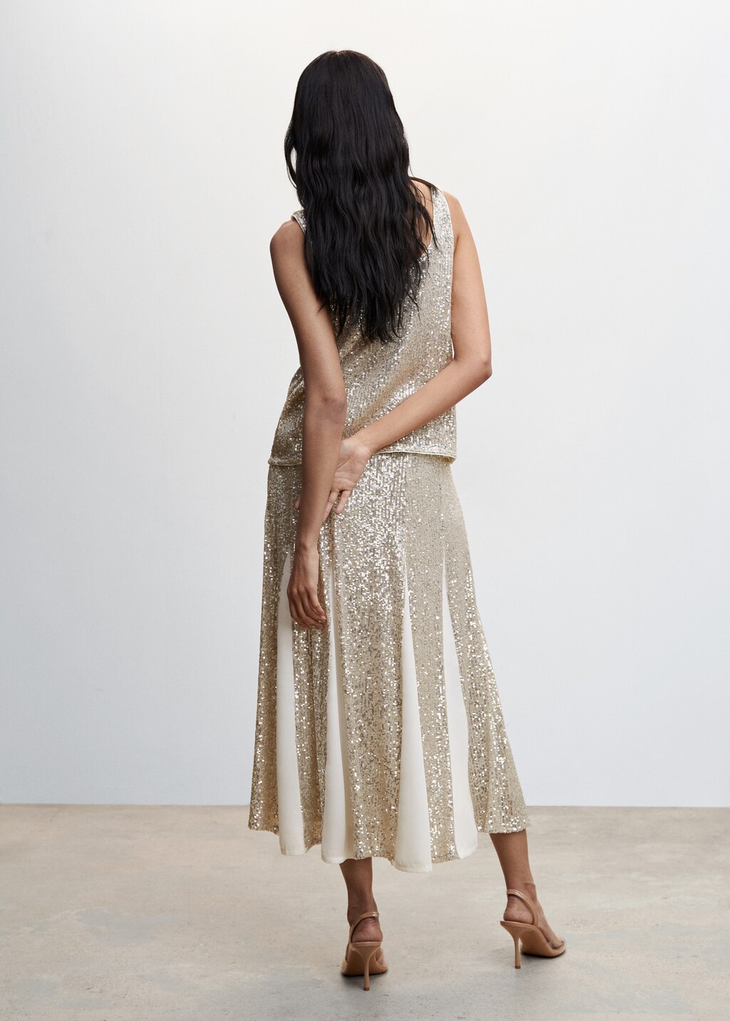 Sequin midi skirt - Reverse of the article