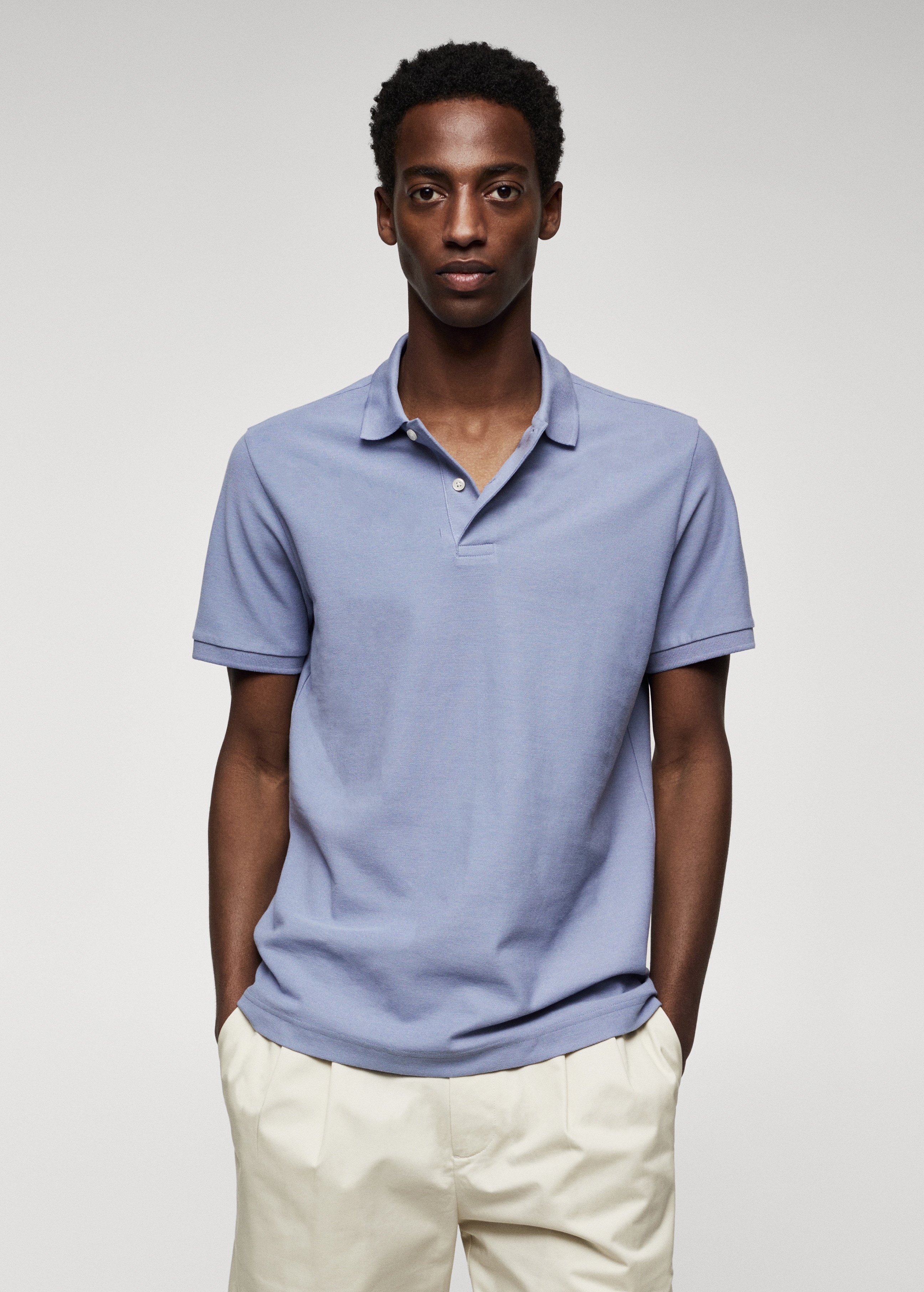 Cotton piqué polo shirt - Medium plane