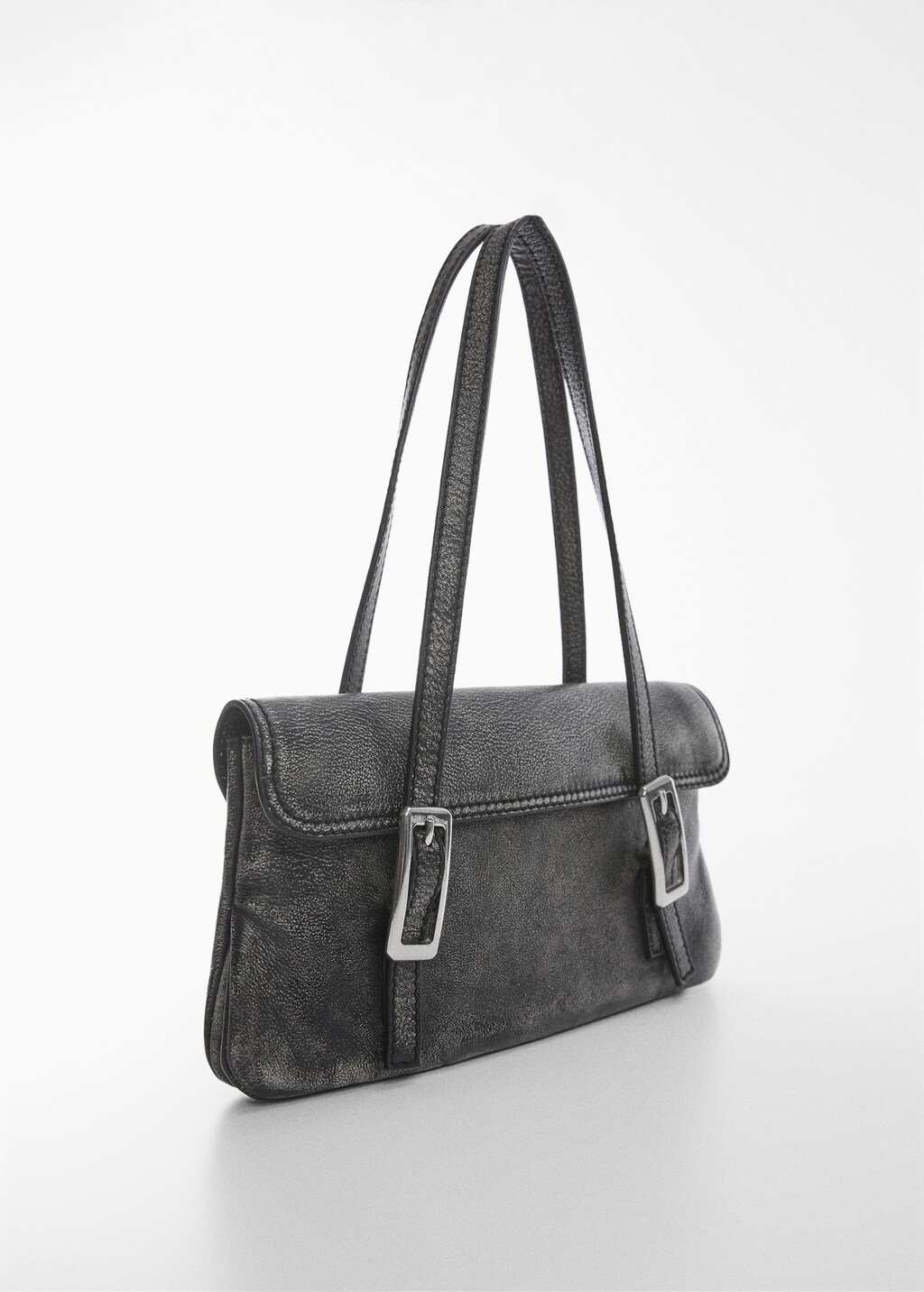 Leather bag with buckle - Medium plane