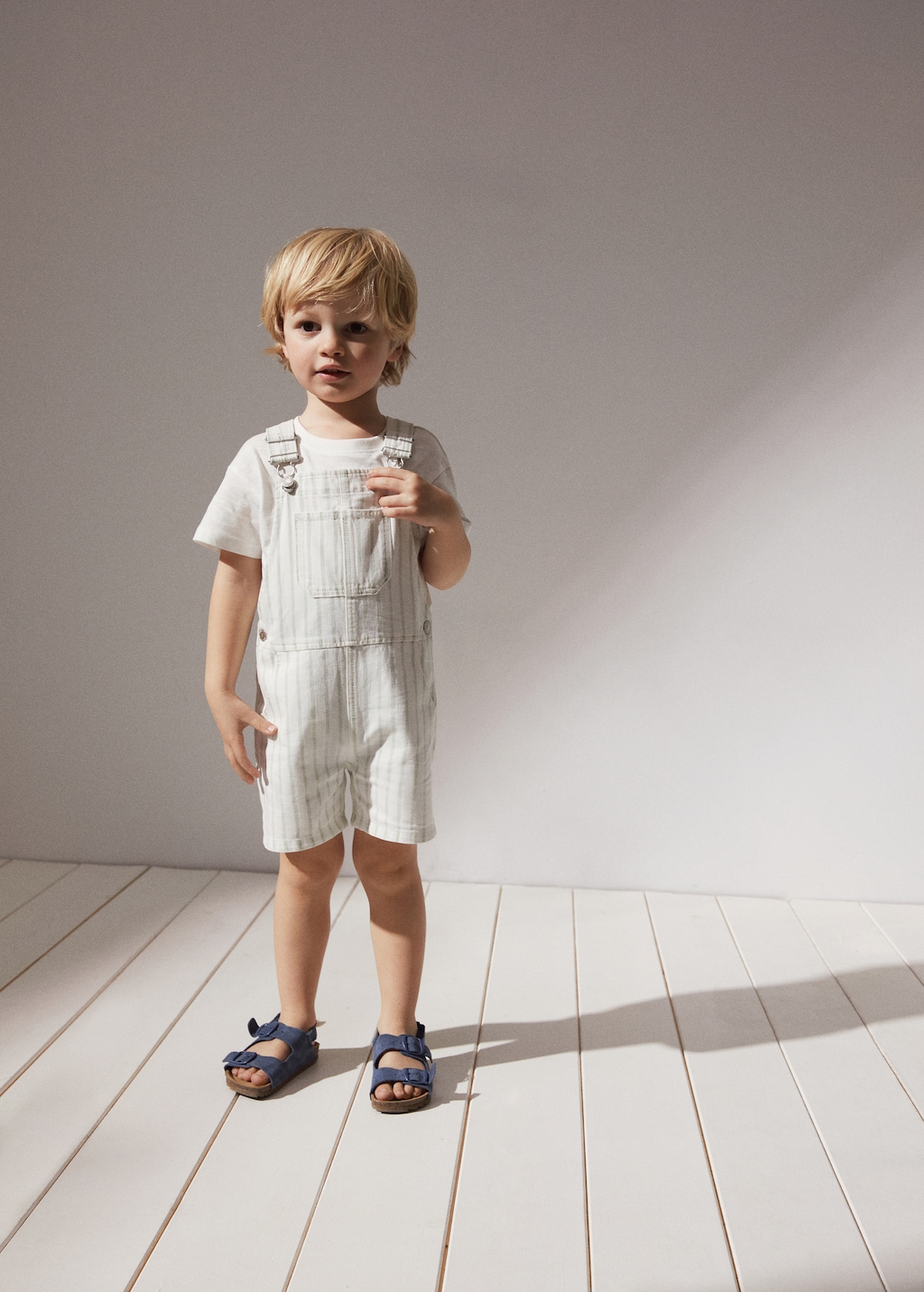 Striped cotton dungarees - Details of the article 5