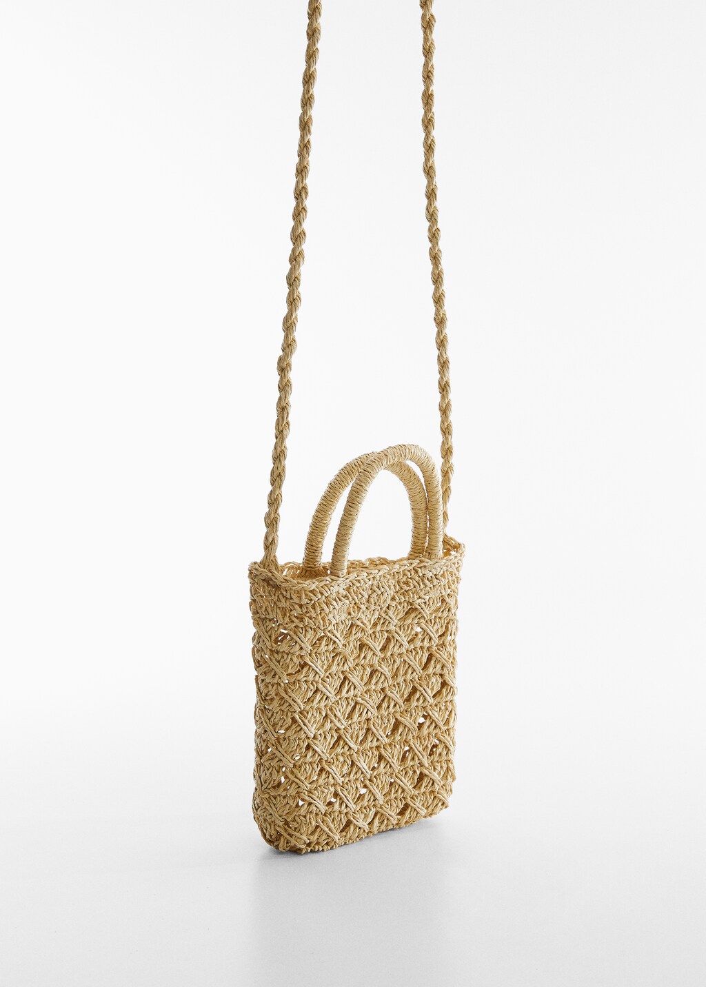 Mini straw bag - Medium plane