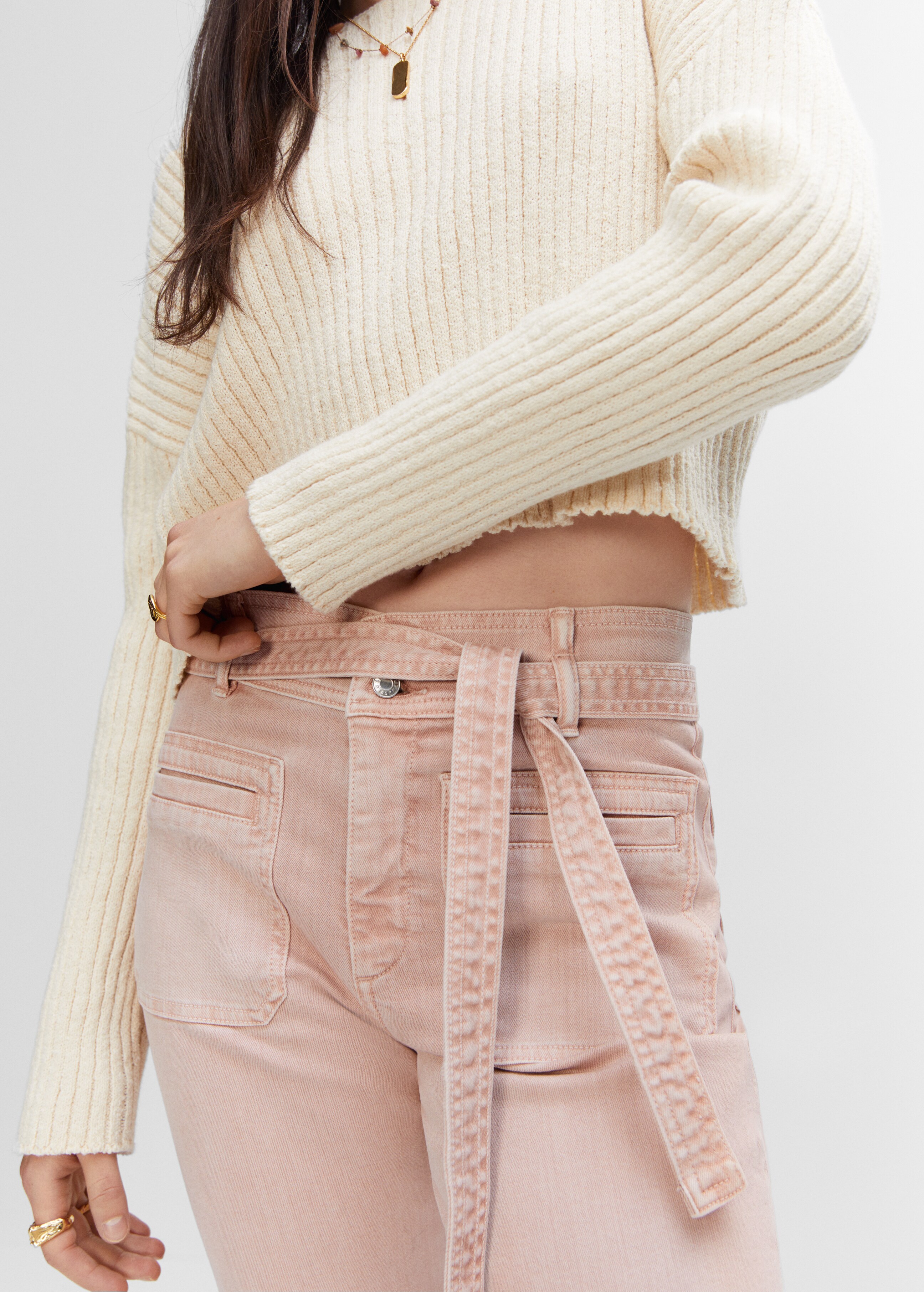 Straight-leg jeans with bow detail - Details of the article 1