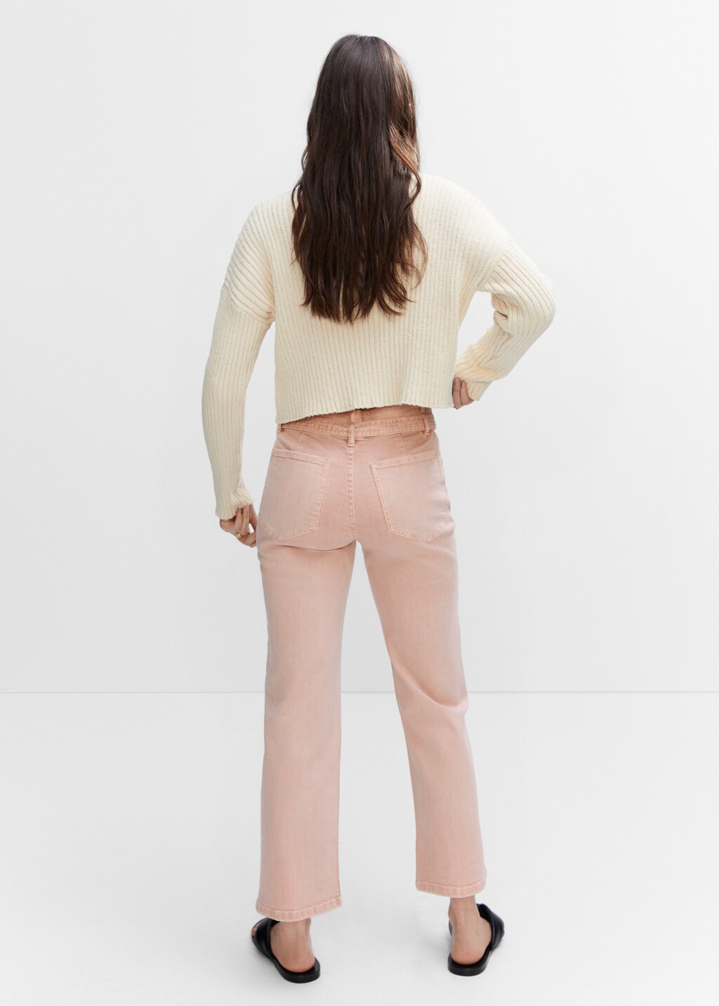 Straight-leg jeans with bow detail - Reverse of the article