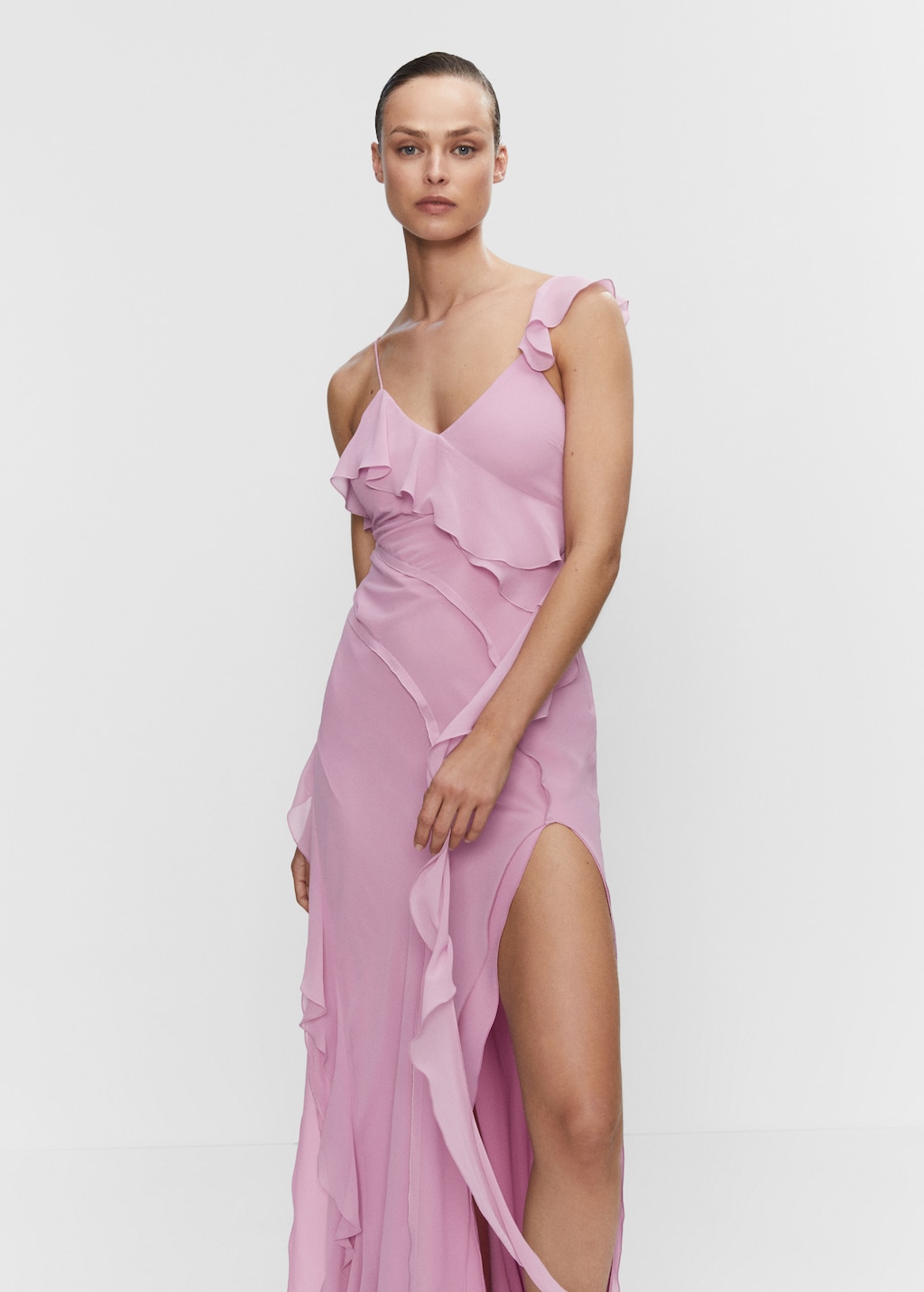 Ruffles slit dress - Medium plane