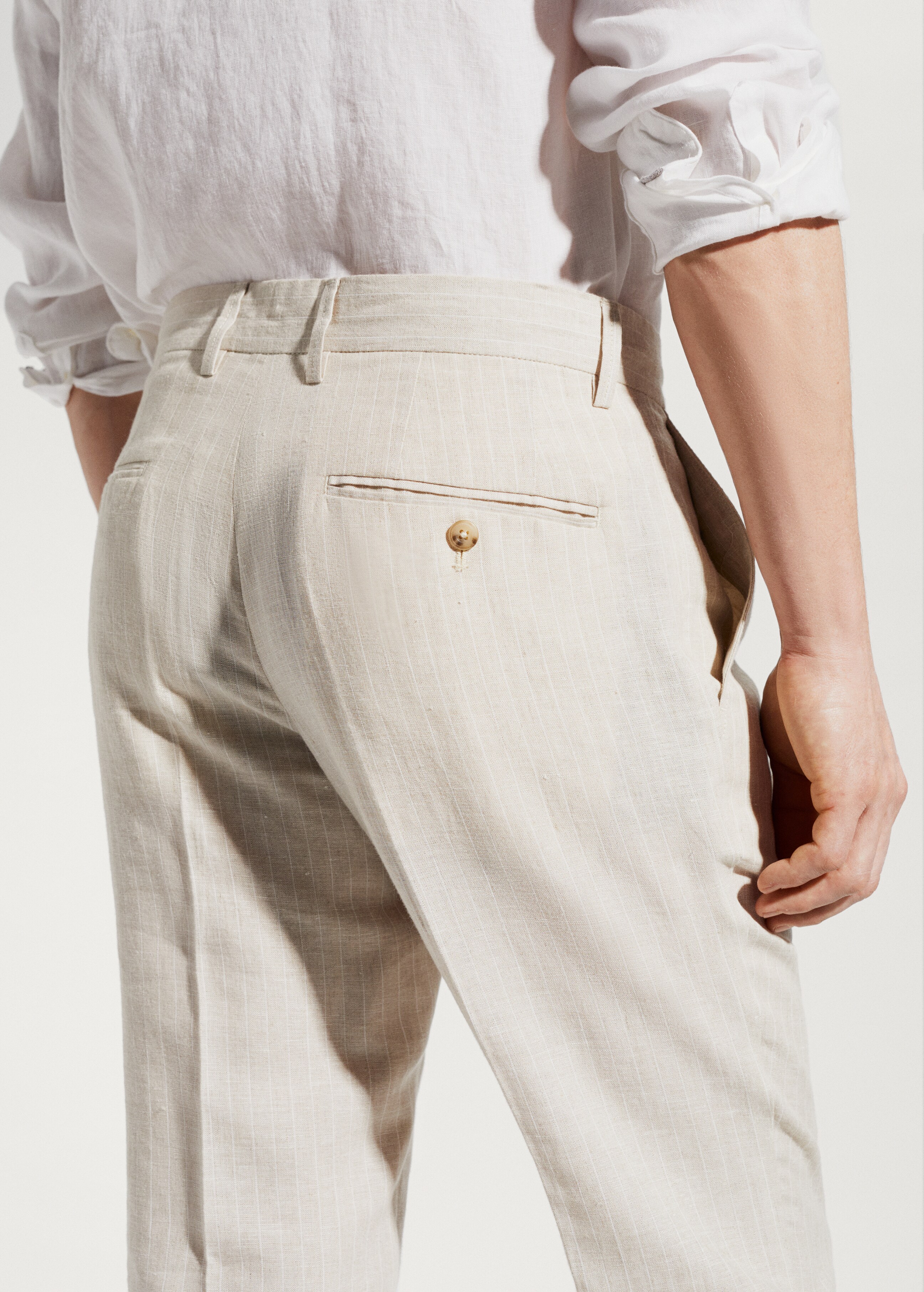 Pinstripe linen trousers - Details of the article 2