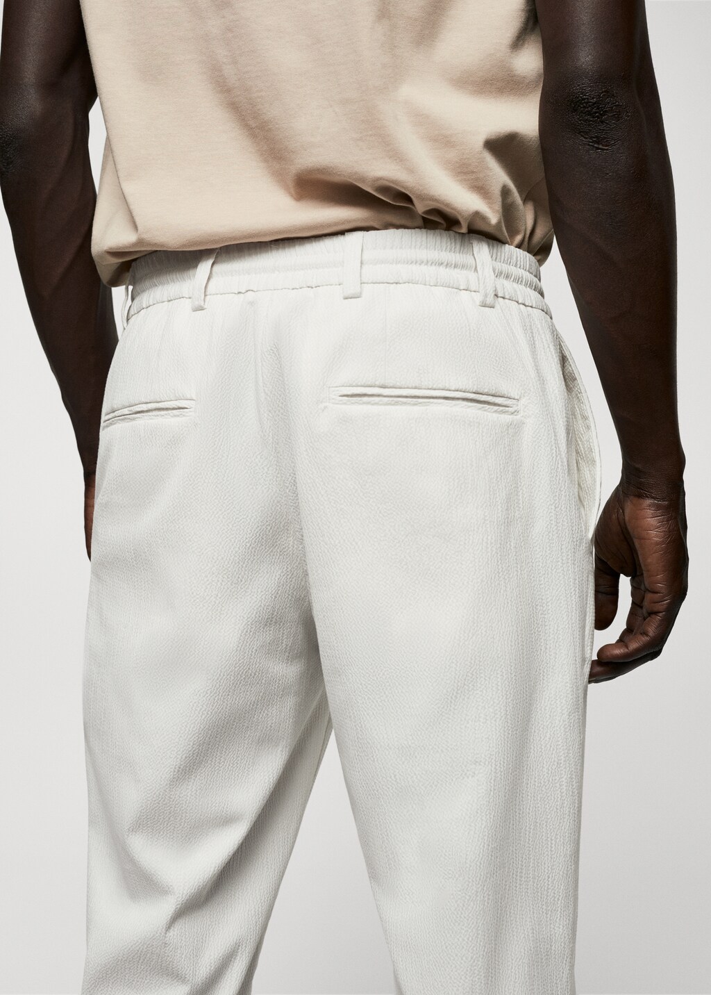 Cotton seersucker trousers with drawstring  - Details of the article 6