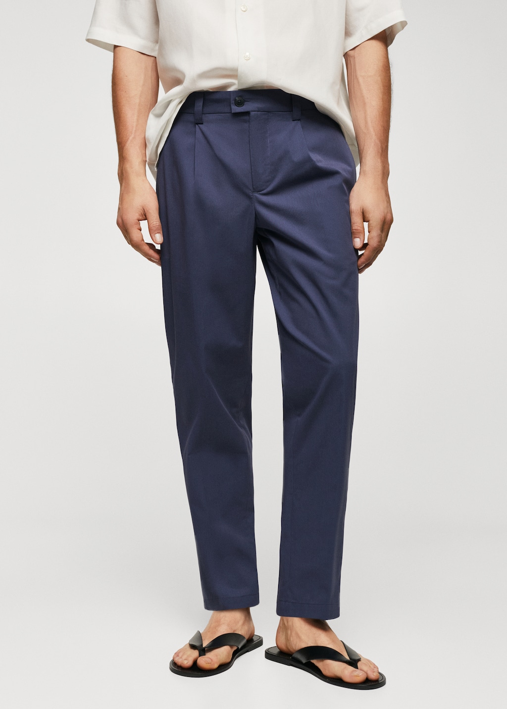 Cotton pleated trousers - Medium plane