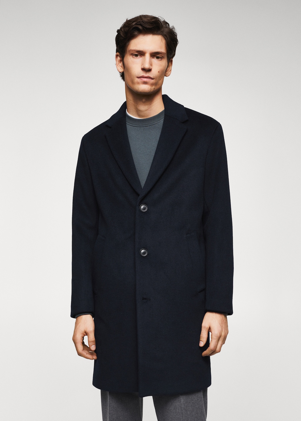 Recycled wool oversize coat - Medium plane