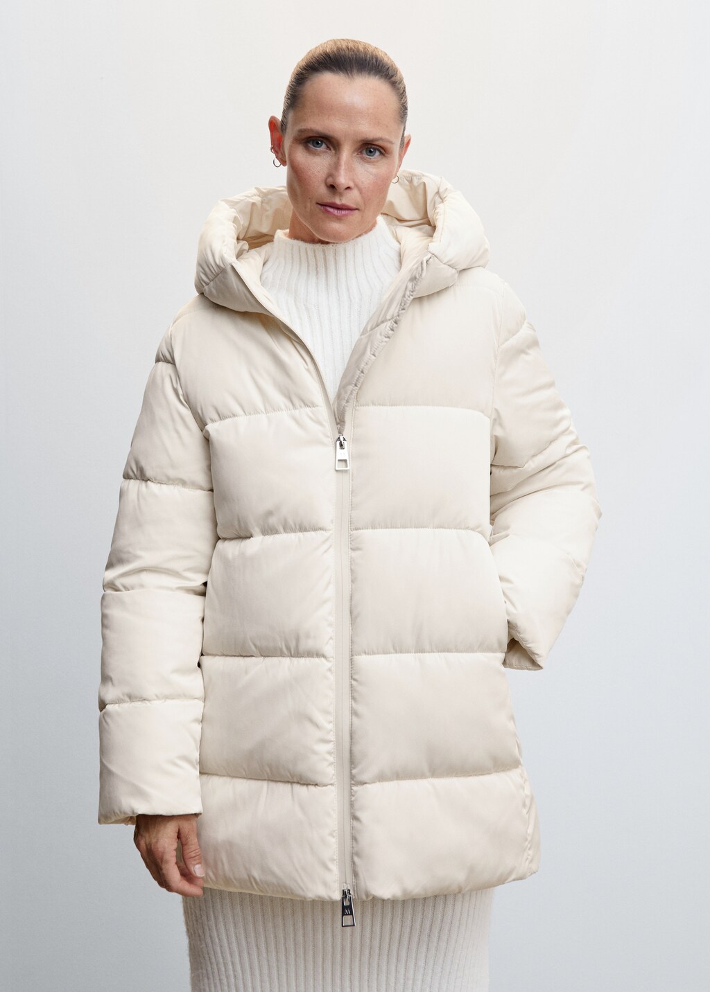 Hood quilted coat - Medium plane