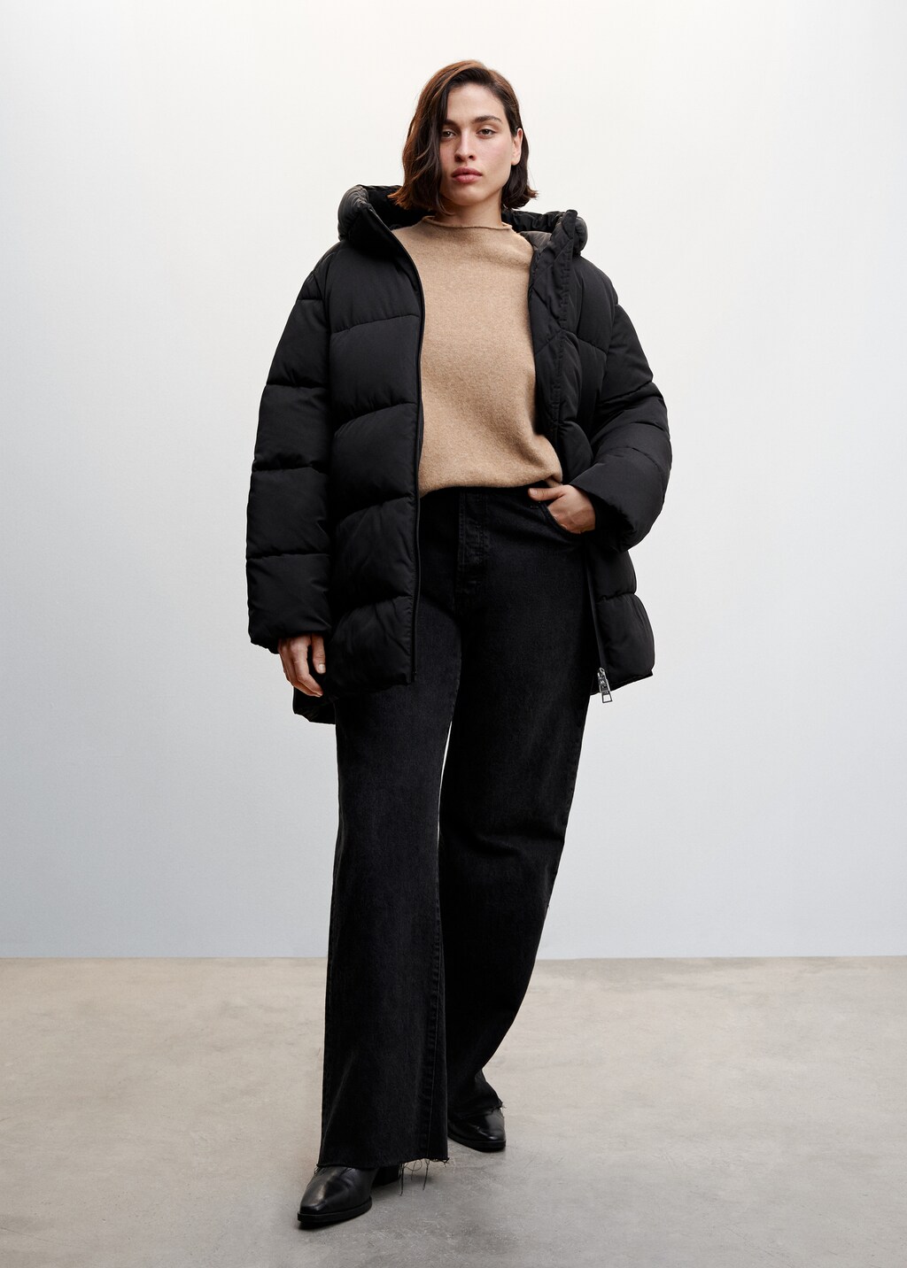 Hood quilted coat - Details of the article 3