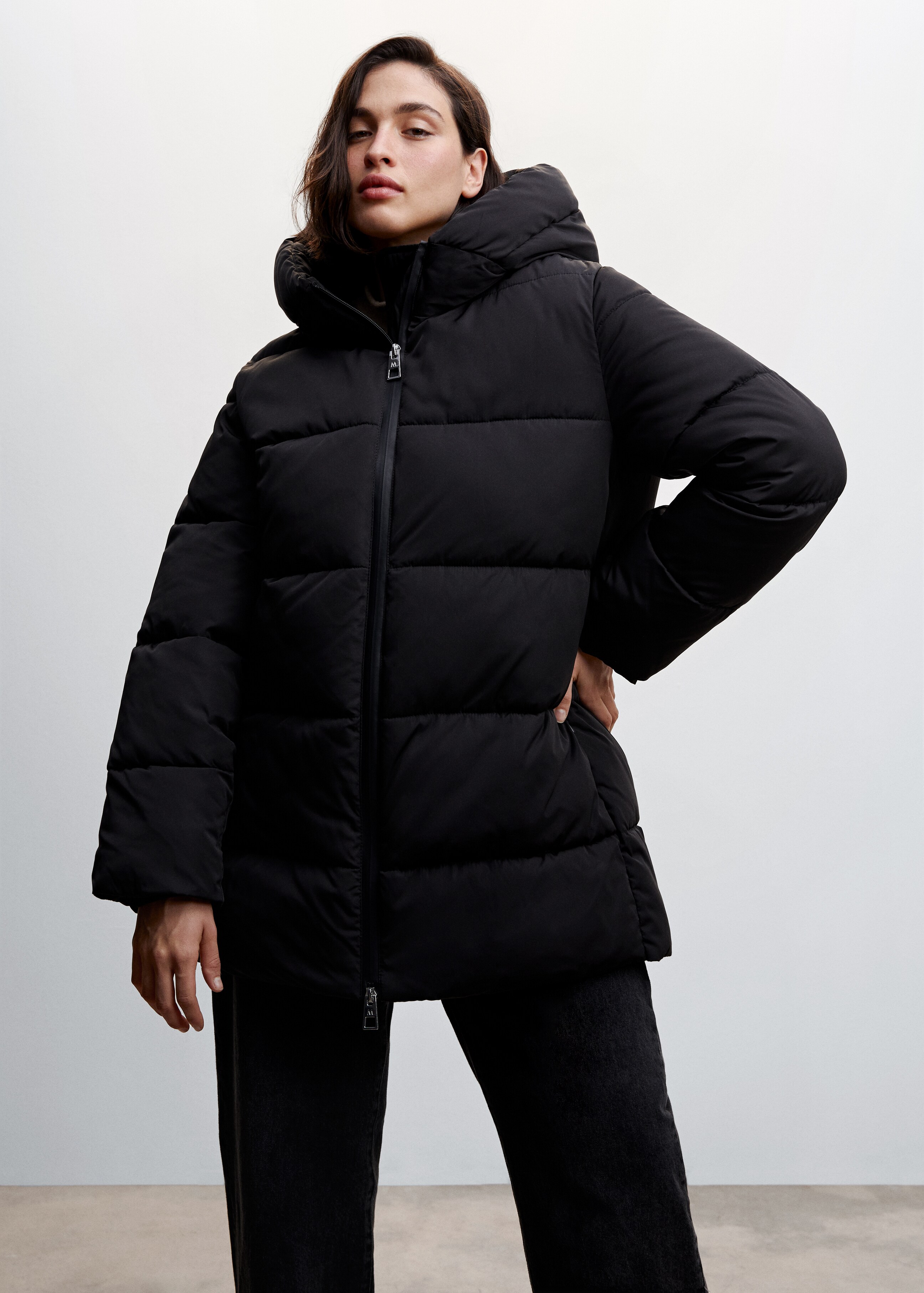 Hood quilted coat - Details of the article 5