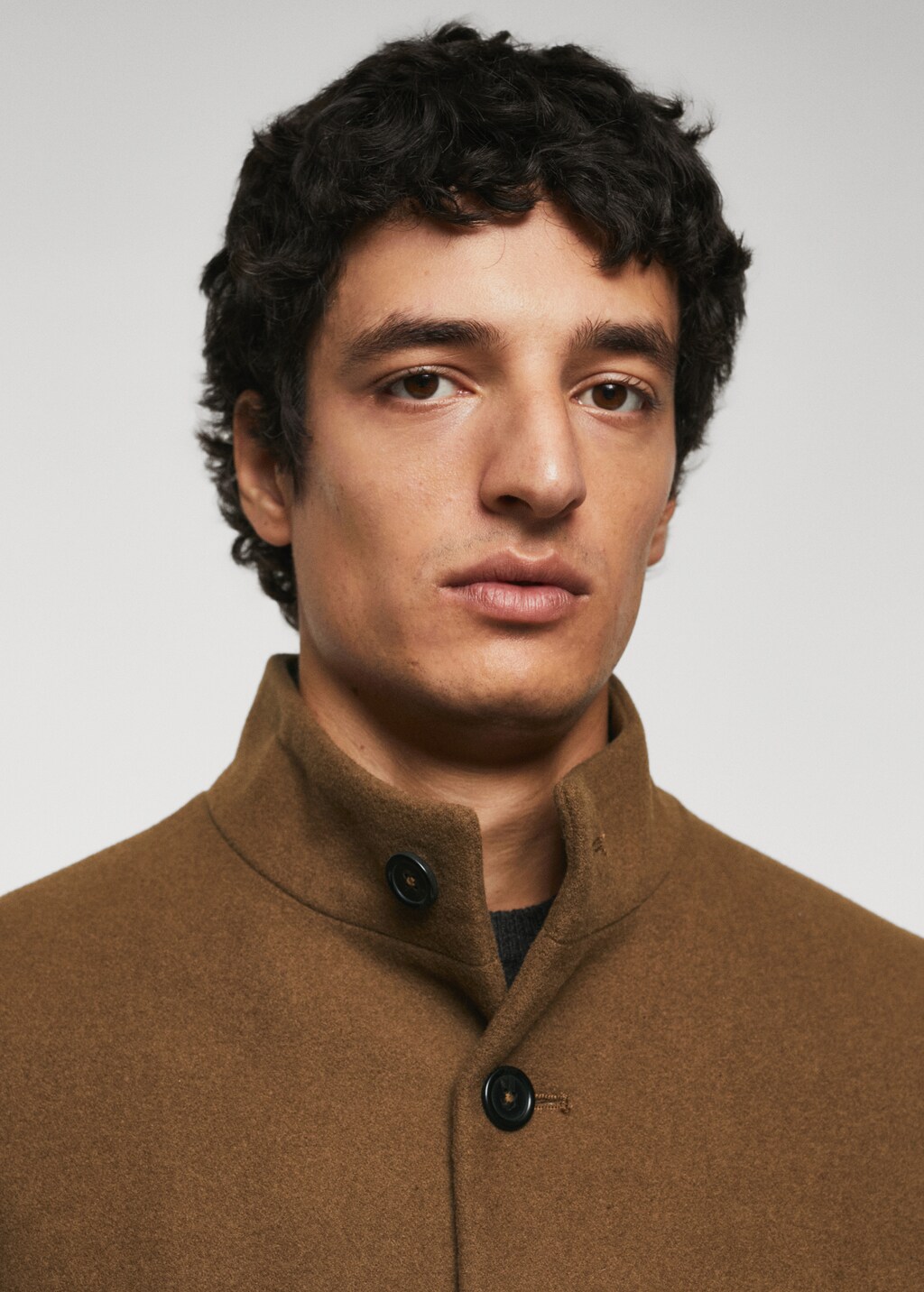 Wool funnel neck coat - Details of the article 1